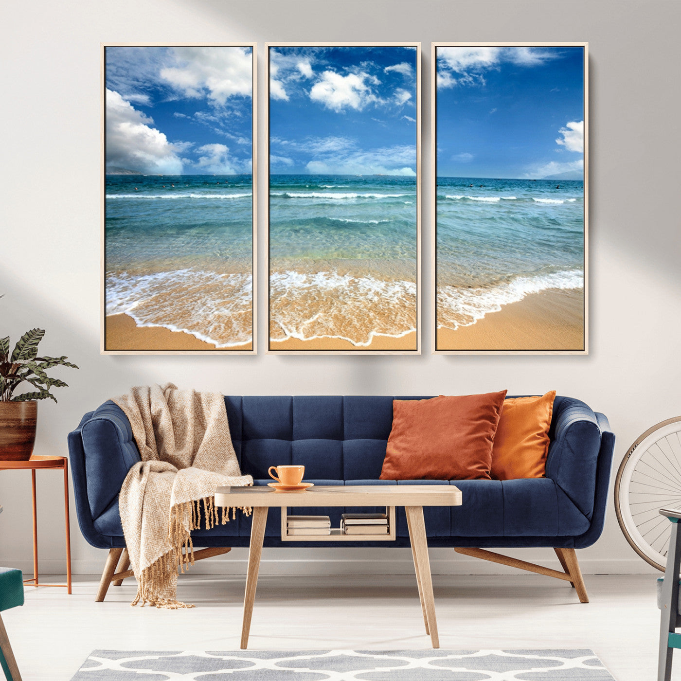 -Sea View From the Beach Canvas Print