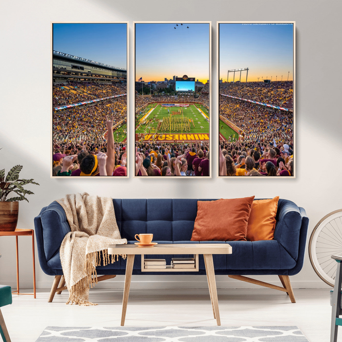 63452-MGV-CV-36X24-University of Minnesota Golden Gophers Football Team Print - Minneapolis Huntington Bank Stadium