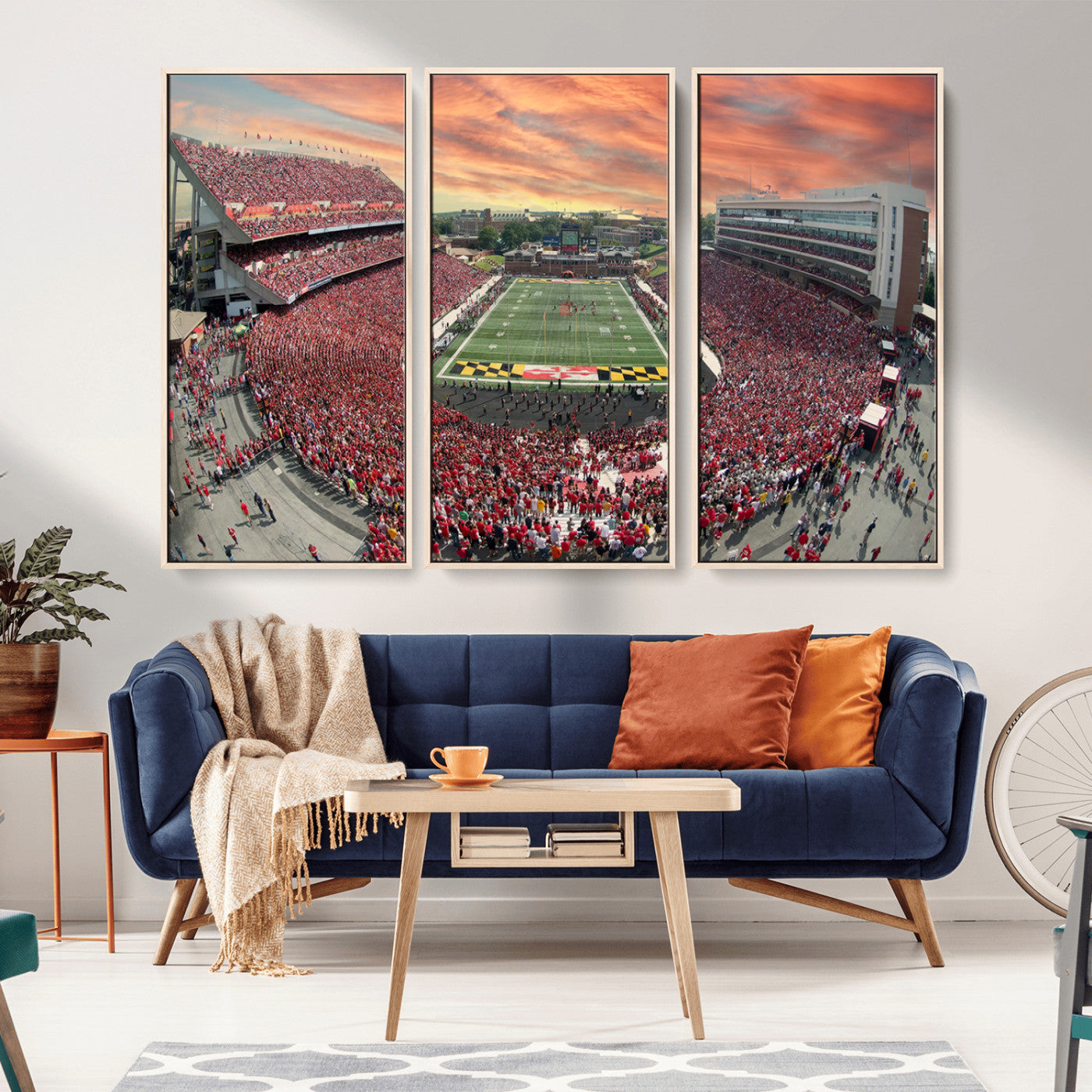 24140-MGV-CV-36X24-University of Maryland Terrapins Football Team Print - College Park SECU Stadium Wall Art Canvas
