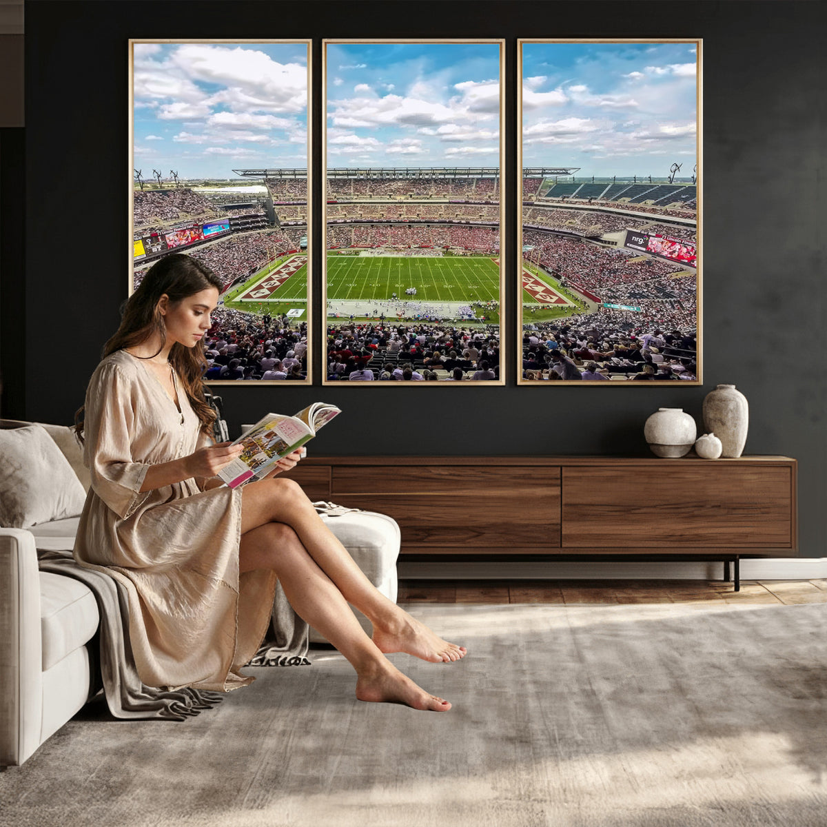 29243-PAN-FL-20X10 - The Temple University Owls Athletics Team Print - Philadelphia Lincoln Financial Field Stadium Wall