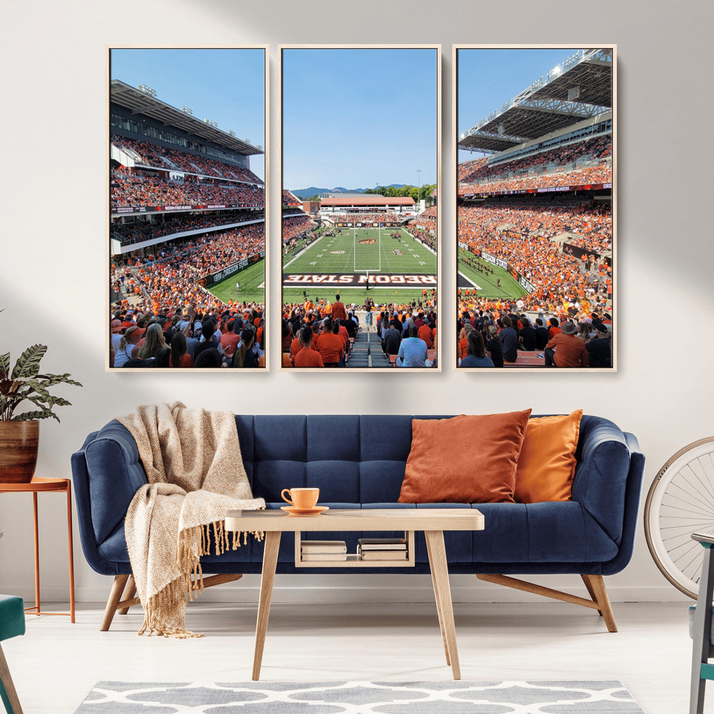 35211-MGV-CV-36X24-Oregon State Beavers Football Team Print - Corvallis Reser Stadium Wall Art Canvas Print