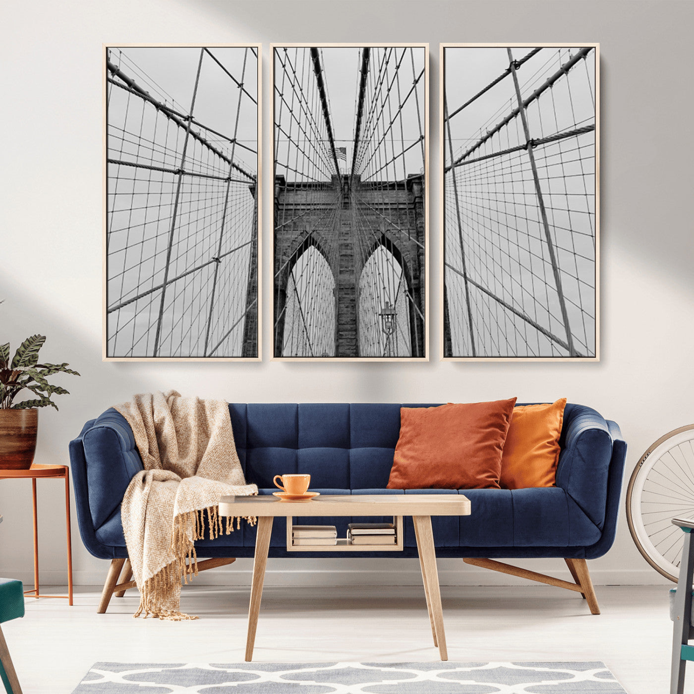 -Large Brooklyn Bridge Wall Art Canvas Print