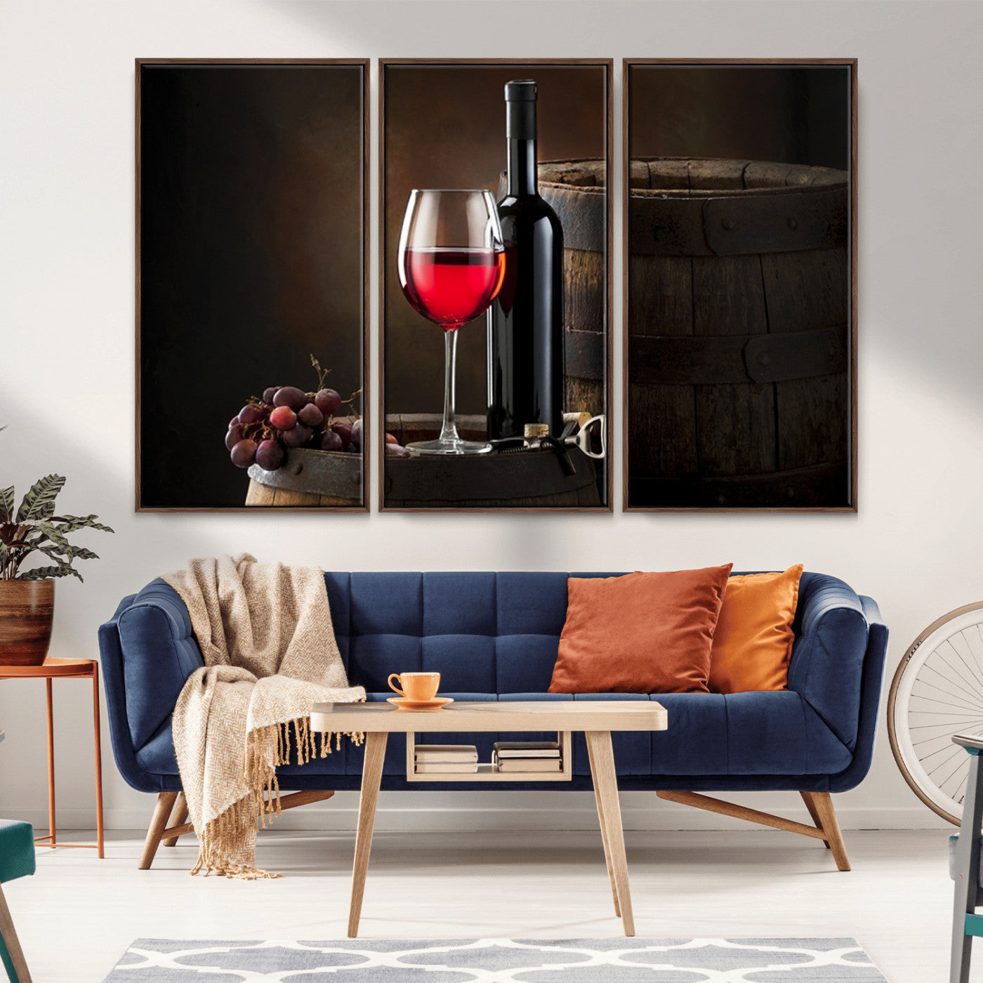 -Red Wine and Bottle Canvas Print