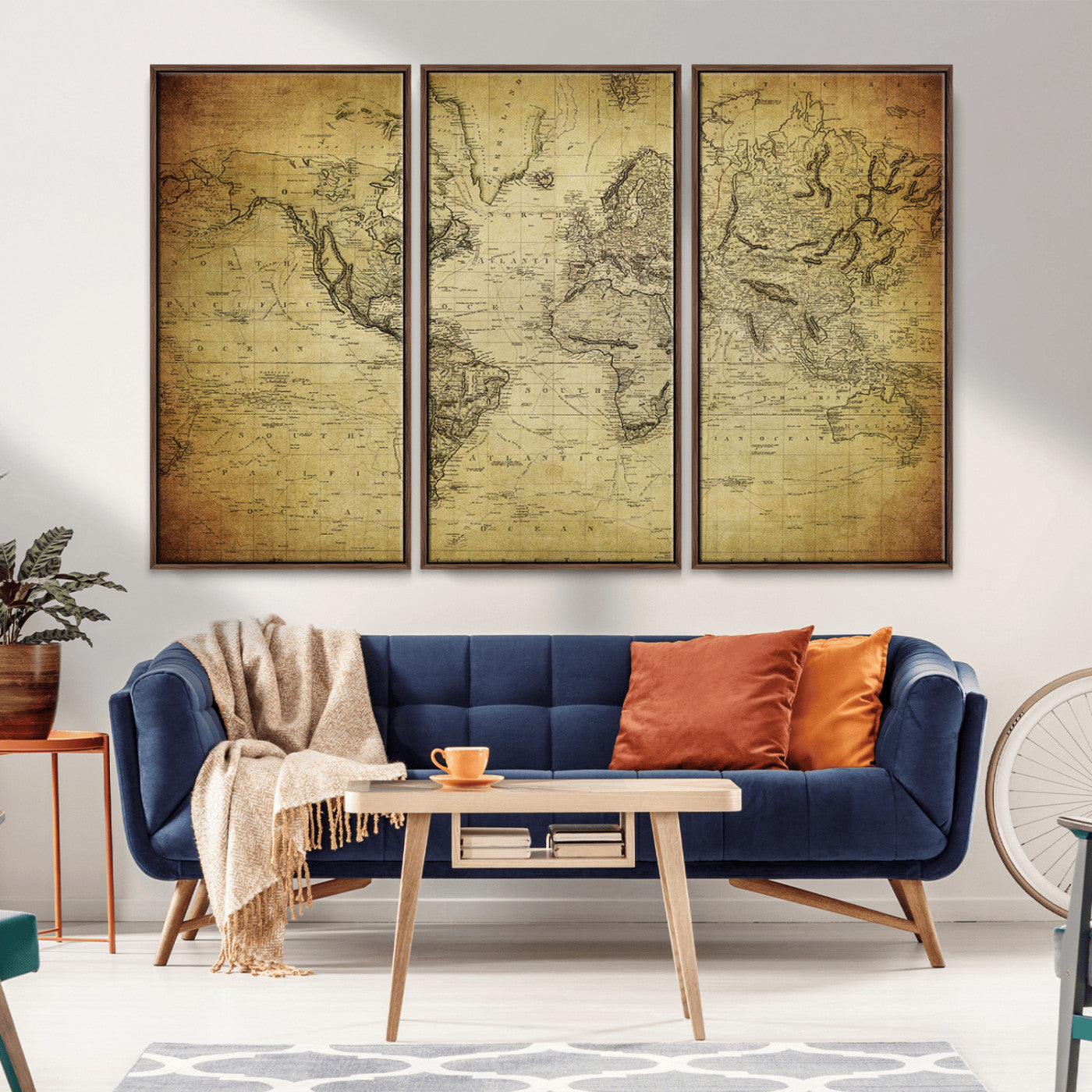 -Push Pin World Map Canvas Print – Travel Tracker Wall Art for Couples, Perfect Anniversary Gift for Home or Office Decor