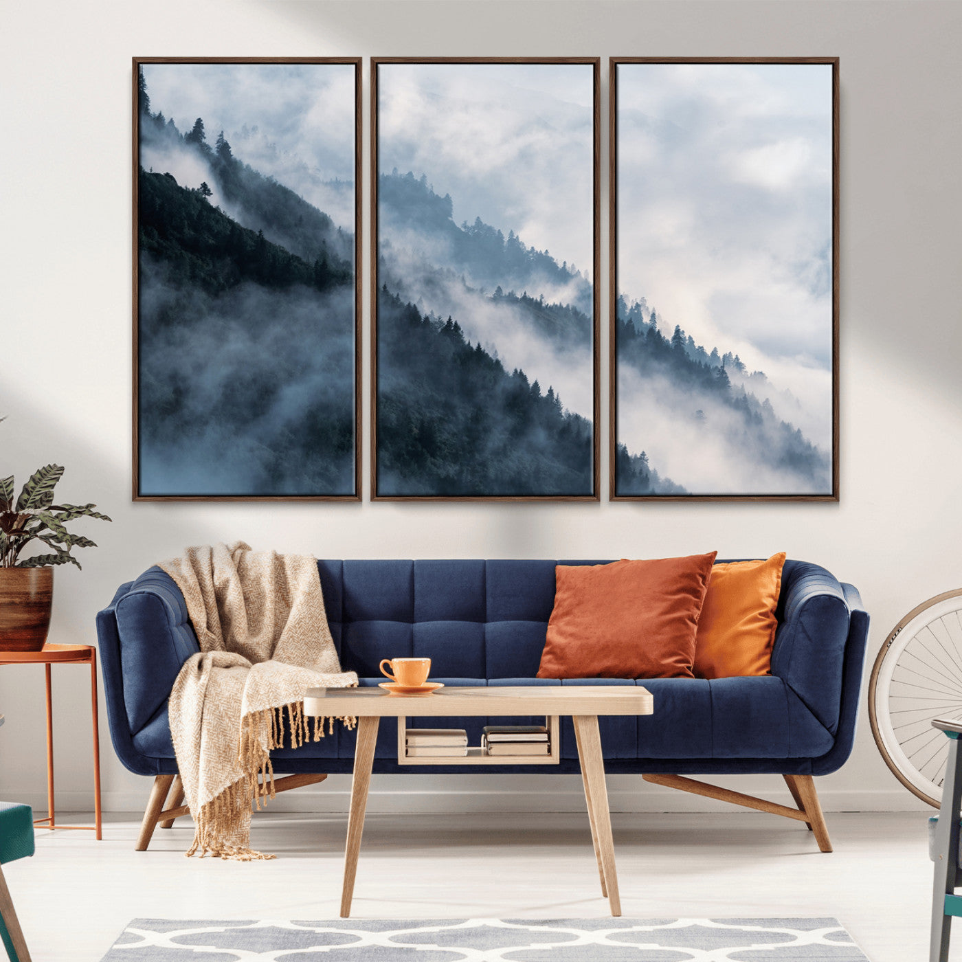 85737-MGV-CV-36X24-Foggy Forest Wall Art Canvas Print – Misty Mountain Landscape Decor – Ready to Hang Nature-Inspired