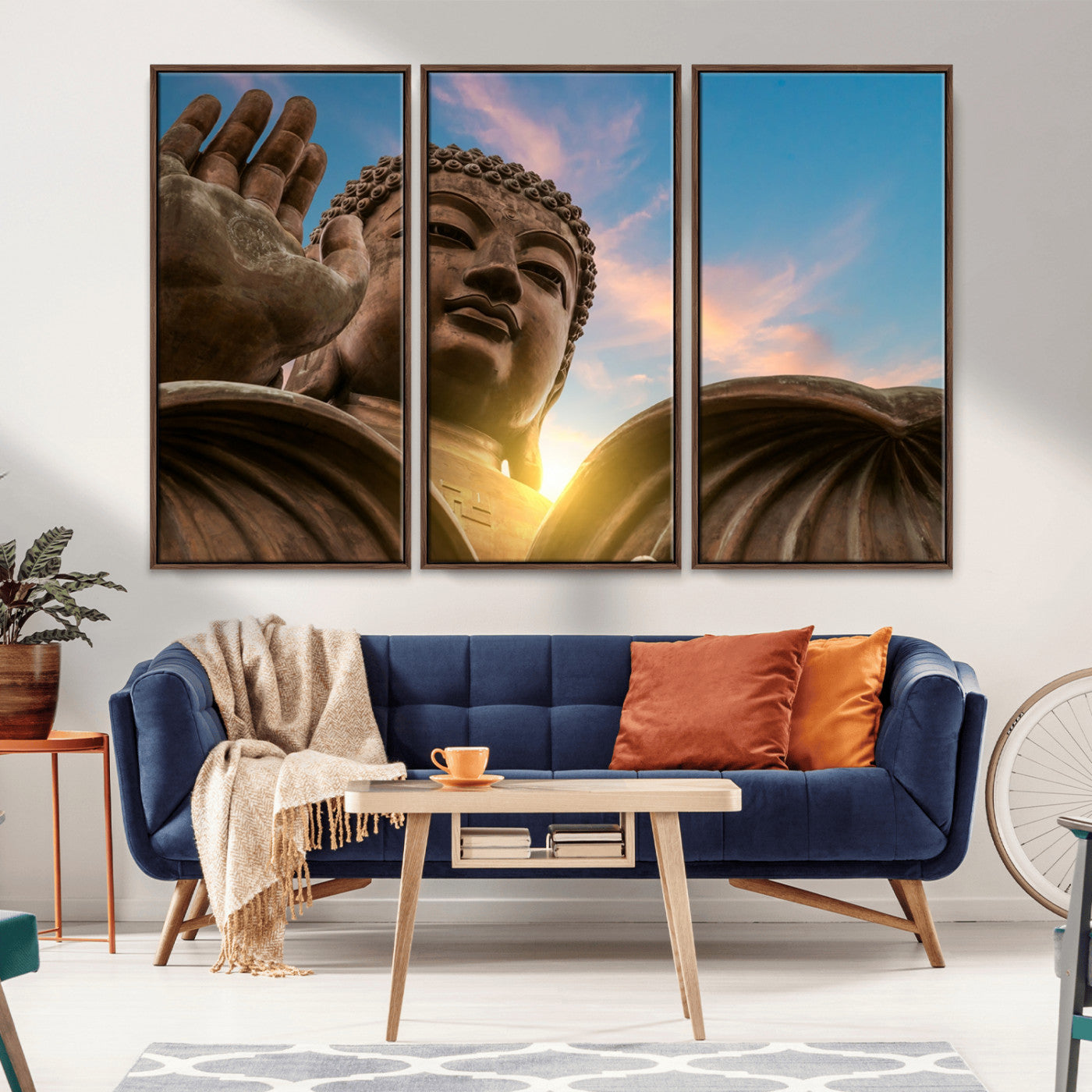 -Buddha Statue and Daylight Wall Art, Buddha Statue Wall Art Canvas Print