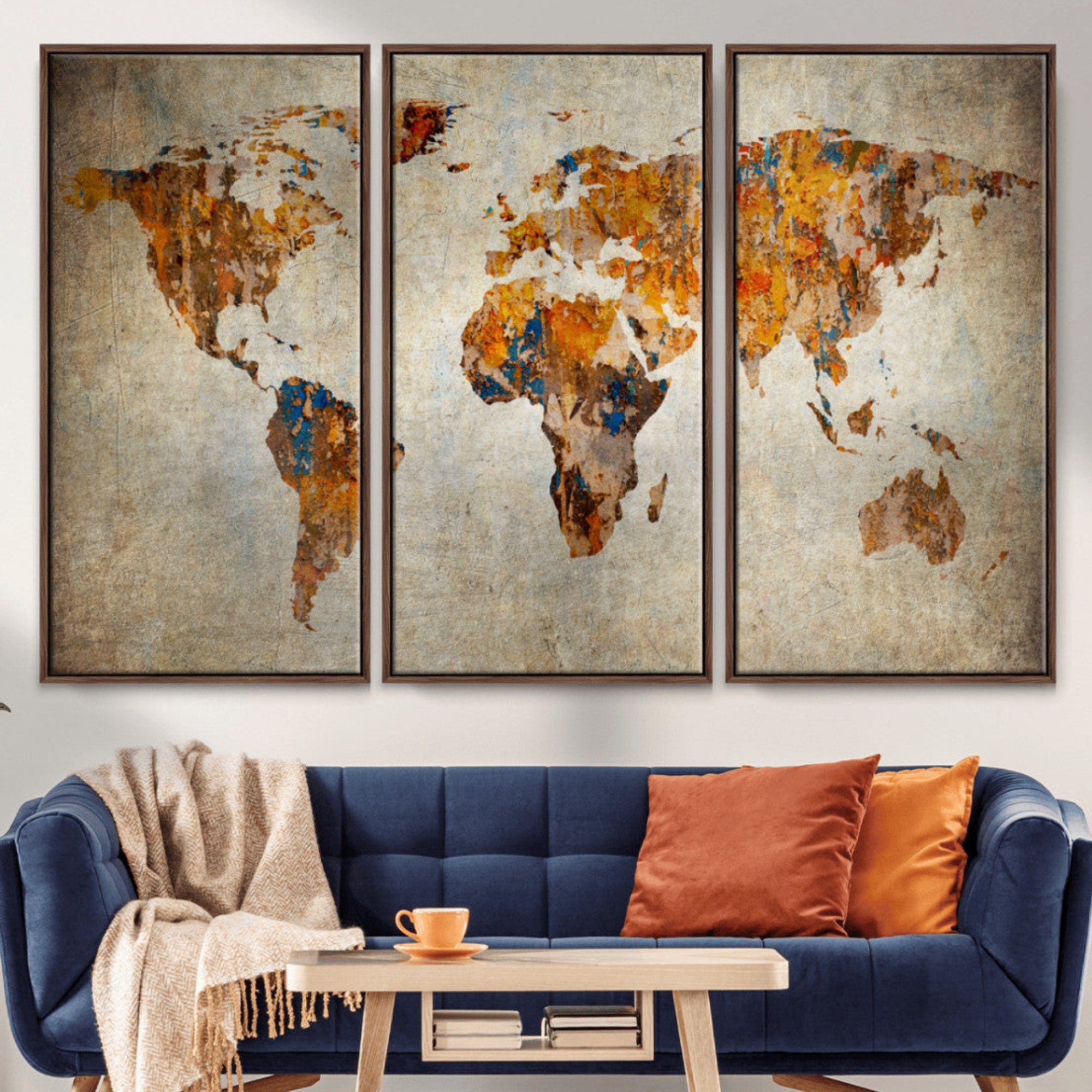 59464-MGV-CV-36X24-Push Pin World Map Canvas Print – Travel Tracker Wall Art for Couples, Perfect Anniversary Gift for Home or Office Decor