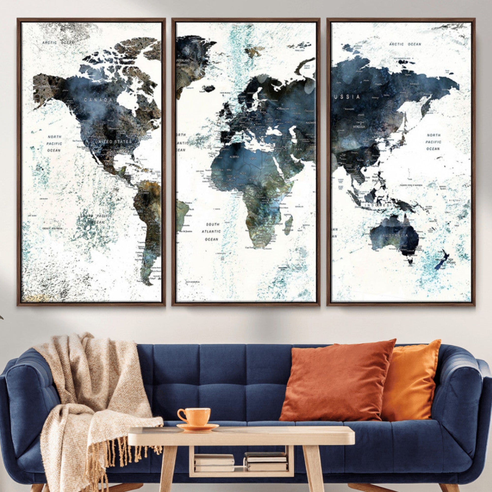 75398-MGV-CV-36X24-Push Pin World Map Canvas Print – Travel Tracker Wall Art for Couples, Perfect Anniversary Gift for Home or Office Decor