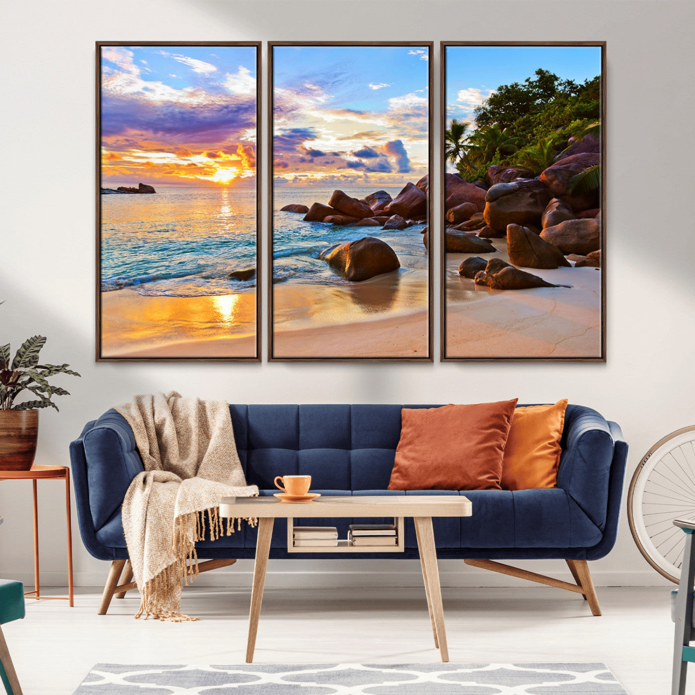 -Tropical Island Beach Sunset Canvas Print