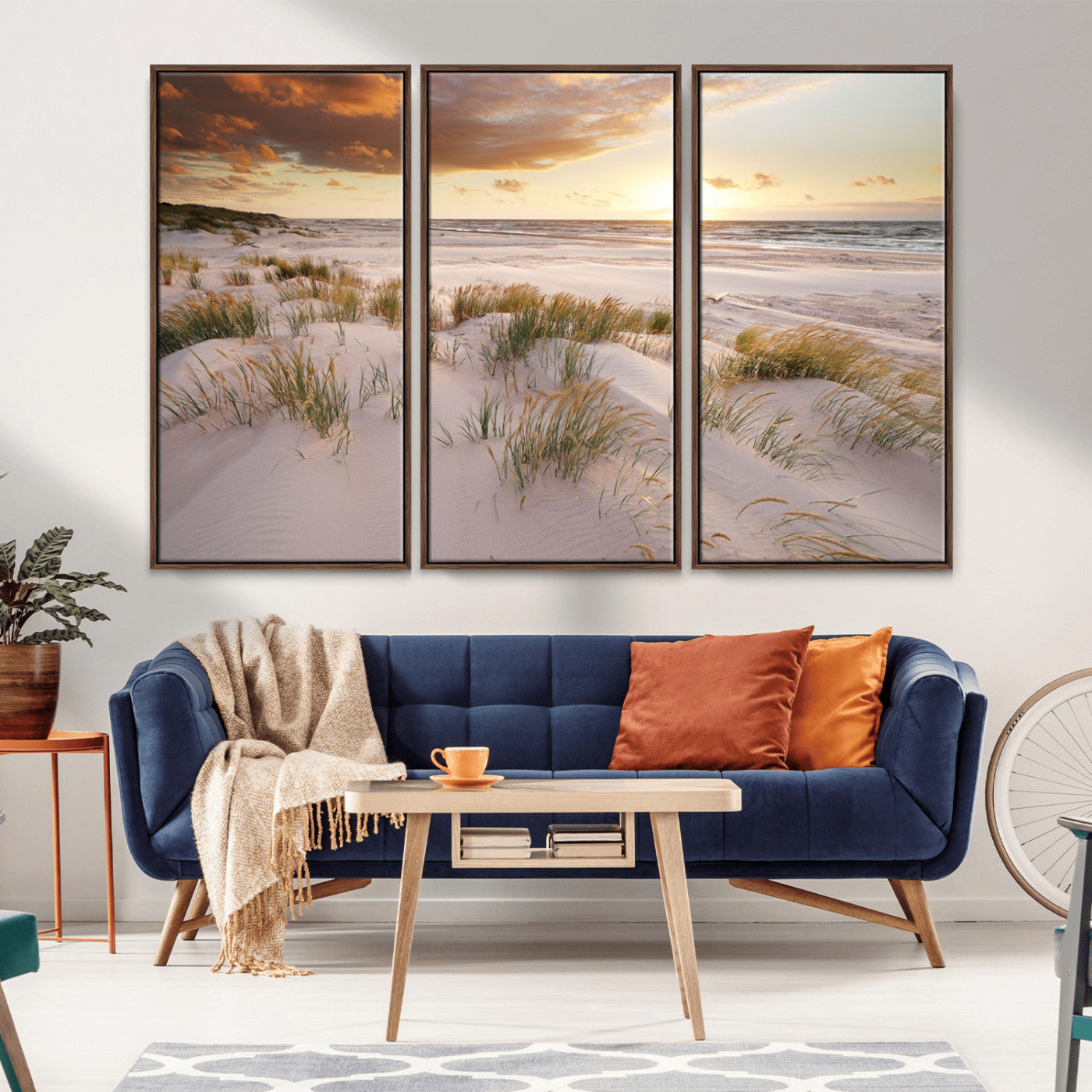 61246-MGV-CV-36X24-Flight Over Coastal Beach Landscape, Flight Over Coastal Beach Print Canvas Wall Art
