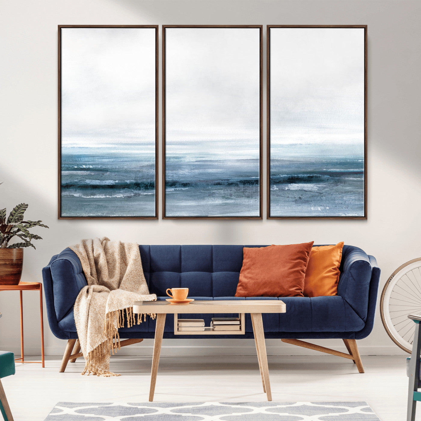 65702-MGV-CV-36X24-Blue Ocean Abstract Artwork Wall Art Canvas Print
