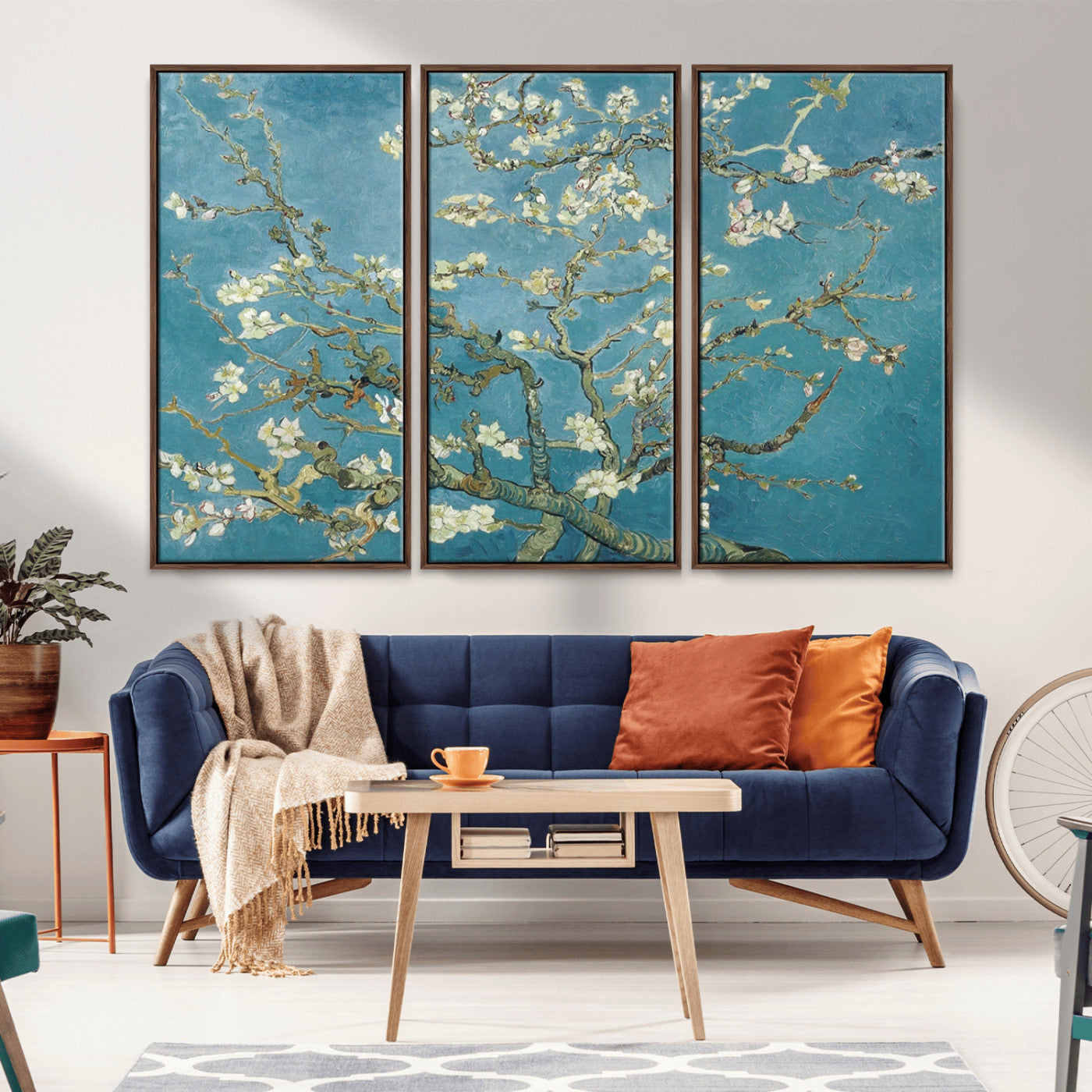 65607-MGV-CV-36X24-Vincent Van Gogh's Almond Blossom Abstract Wall Art Canvas, Van Gogh Almond Blossom Canvas Print
