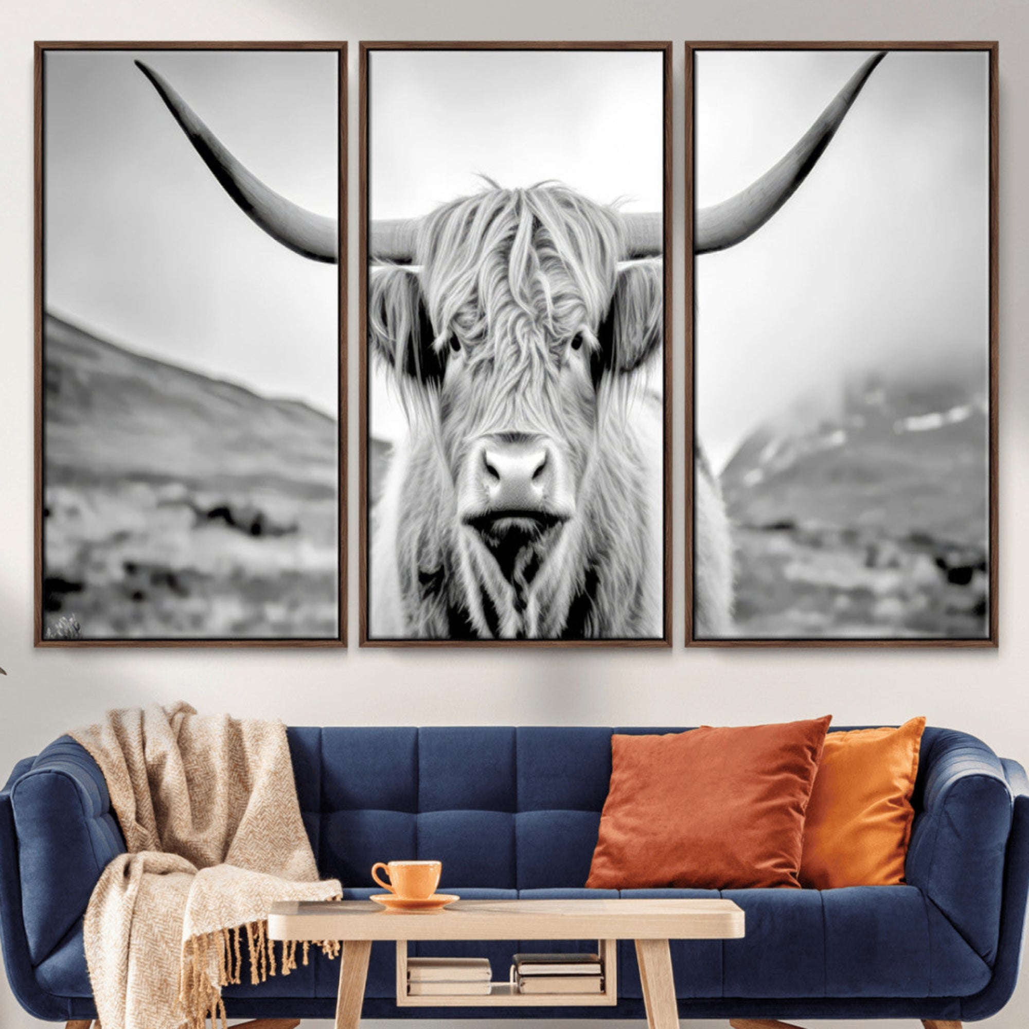 80564-MGV-CV-36X24-Scottish Cow Wall Art Canvas Print