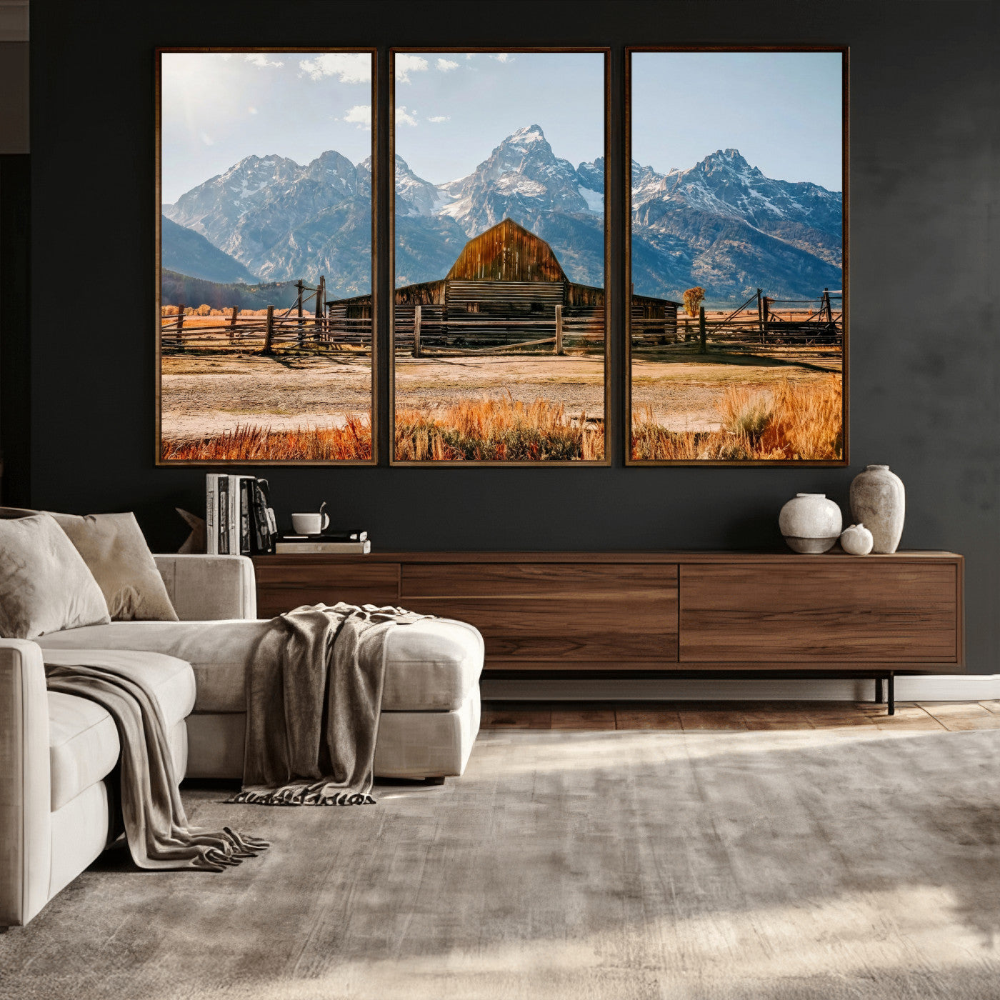 26513-MGV-CV-36X24 - Vintage Old Barn Field Wall Art Canvas Print for Farmhouse Decor - Rustic Barn Wall Art Canvas Print