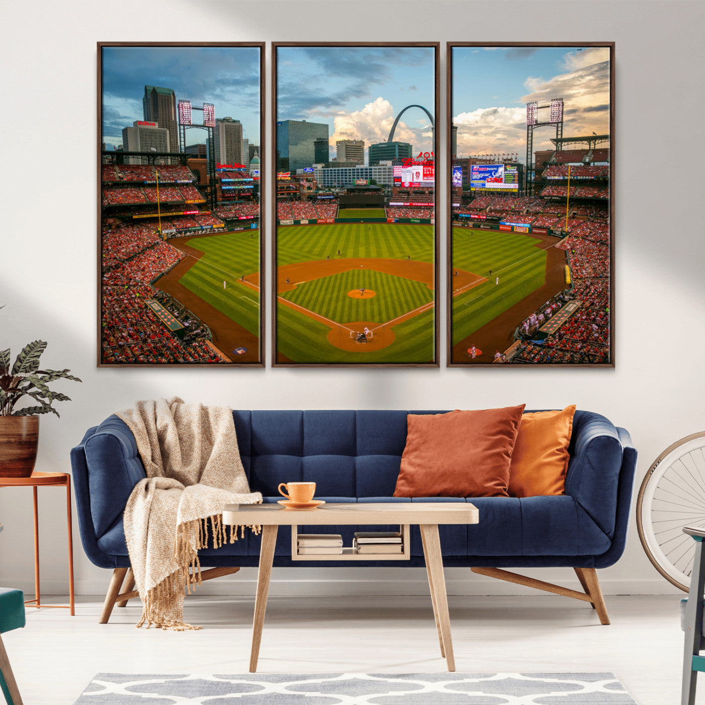 91908-MGV-CV-36X24-Busch Stadium Wall Art Print | St. Louis Cardinals Baseball Stadium Canvas Print | Framed Sports