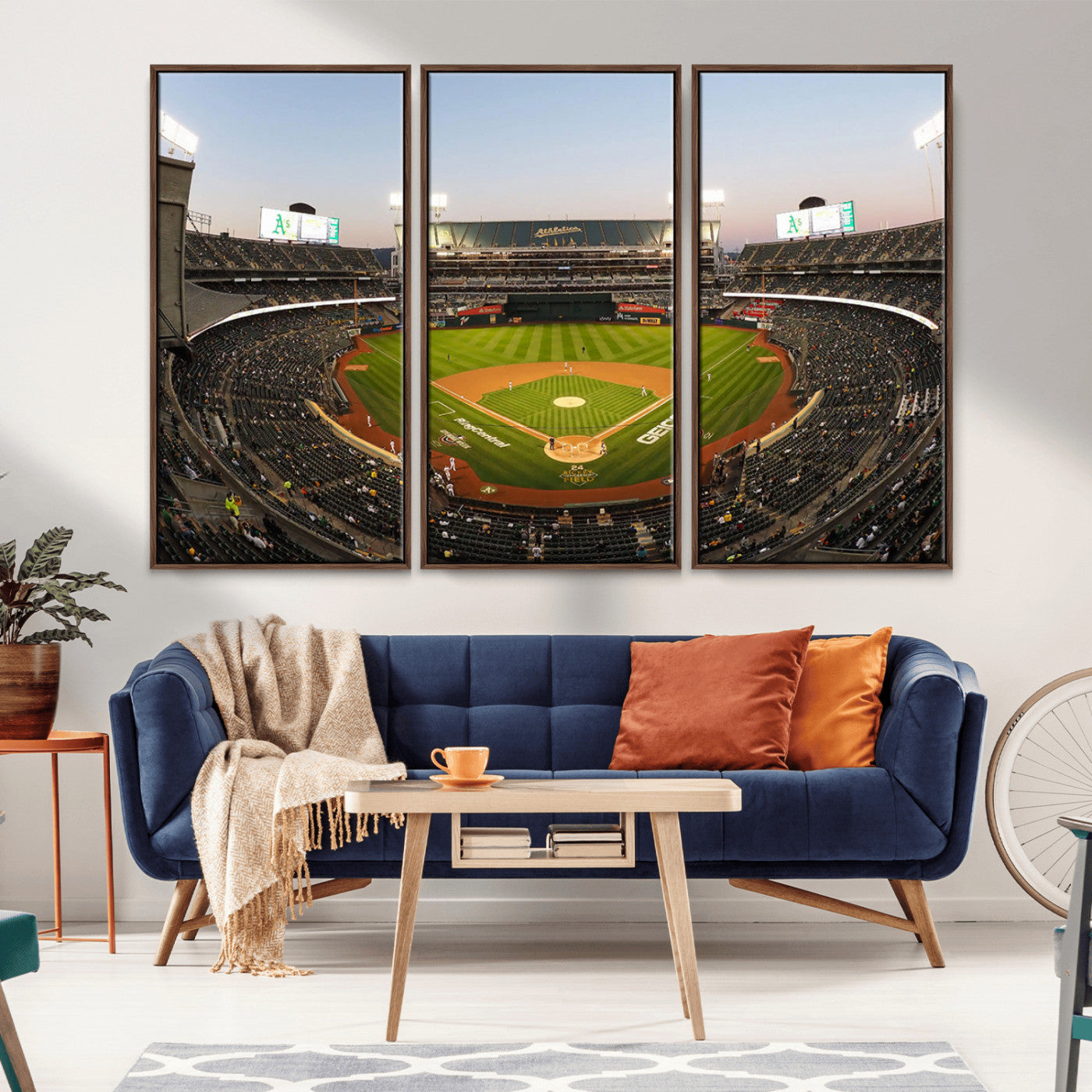 -Oakland Athletics Baseball Team Print - RingCentral Coliseum Stadium Wall Art Canvas Print