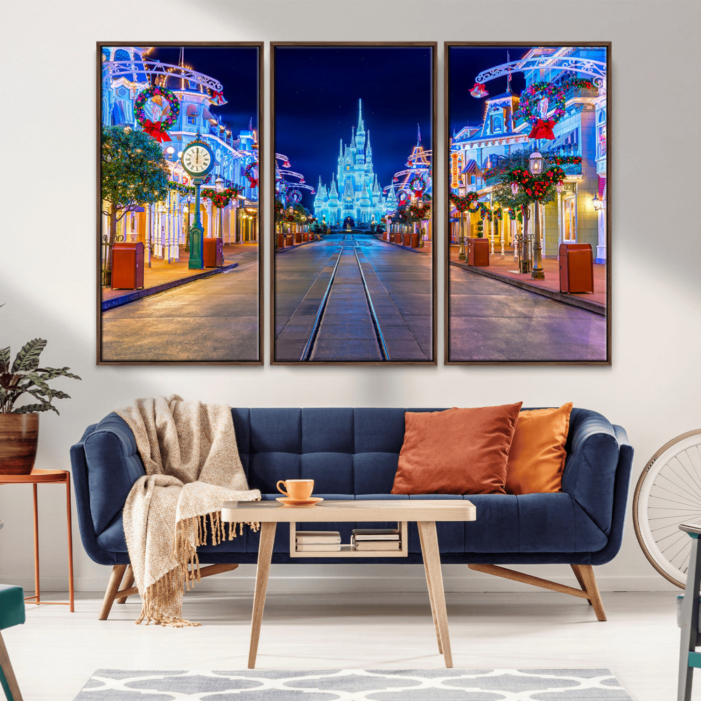 12470-MGV-CV-36X24-Disney Castle Wall Art – Large Magic Kingdom Canvas Artwork, Fairytale Design, Kids Room Christmas Decor for Home, Office