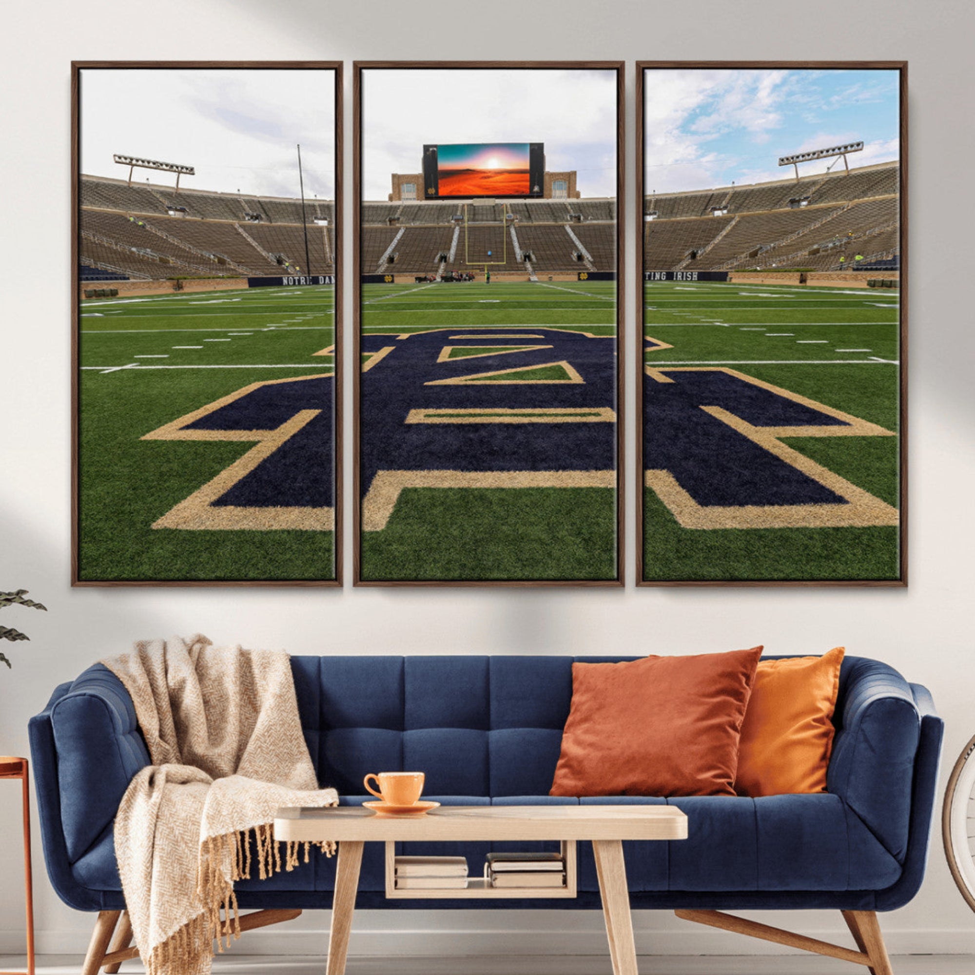 52835-MGV-CV-36X24-Football Stadium Wall Art – Framed Sports Field Canvas Artwork, Athletic Arena Design, Modern Game Decor for Home, Office