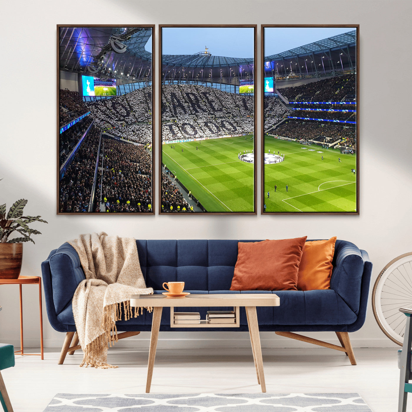 -Tottenham Hotspur Stadium Canvas Print, Match Day Triple Canvas Wall Art - Premier League Football
