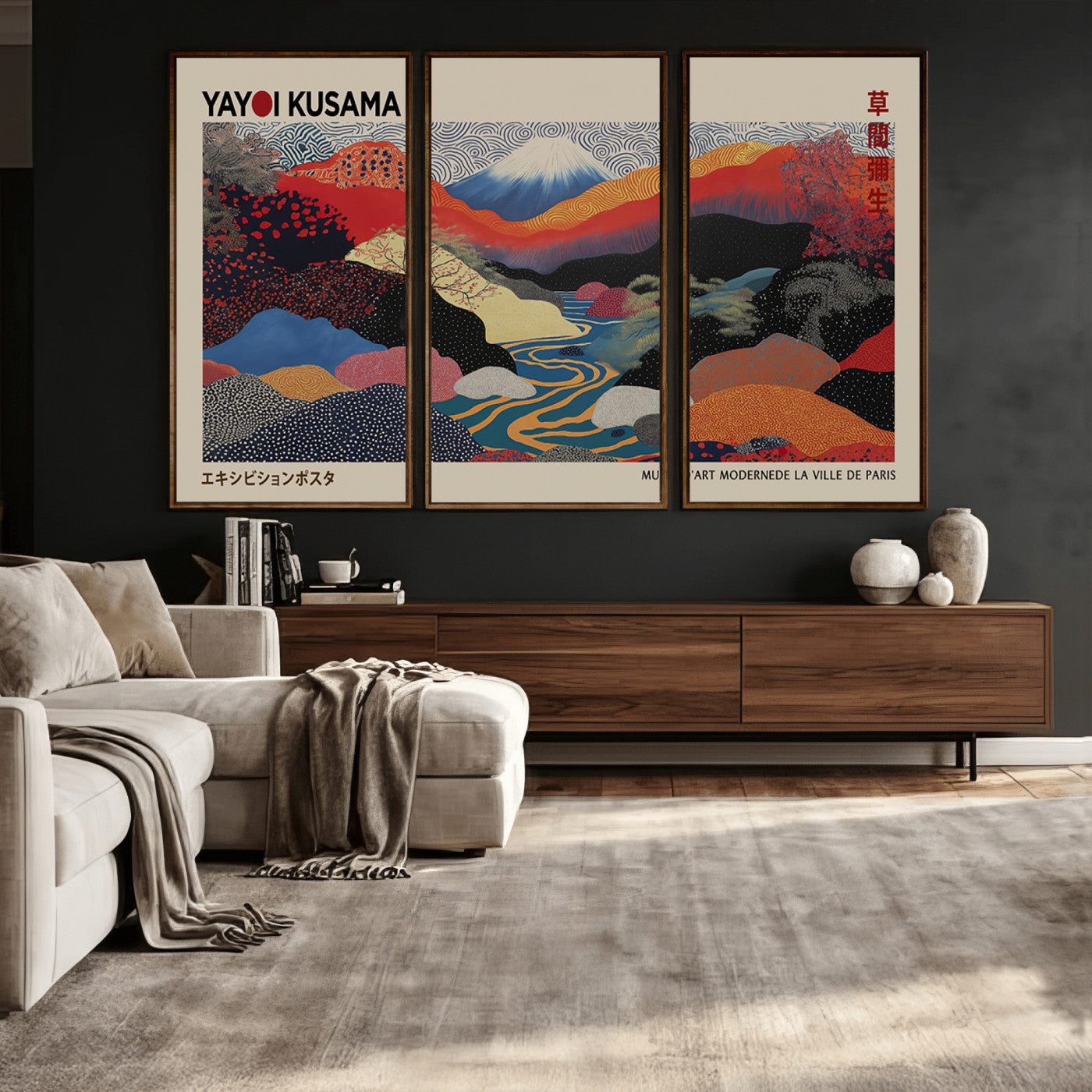 86784-MGV-CV-36X24 - Yayoi Wall Art - Framed Yayoi Kusama 1986 Wall Art Print – Japanese Wall Art Print, Wabi Sabi Yayoi