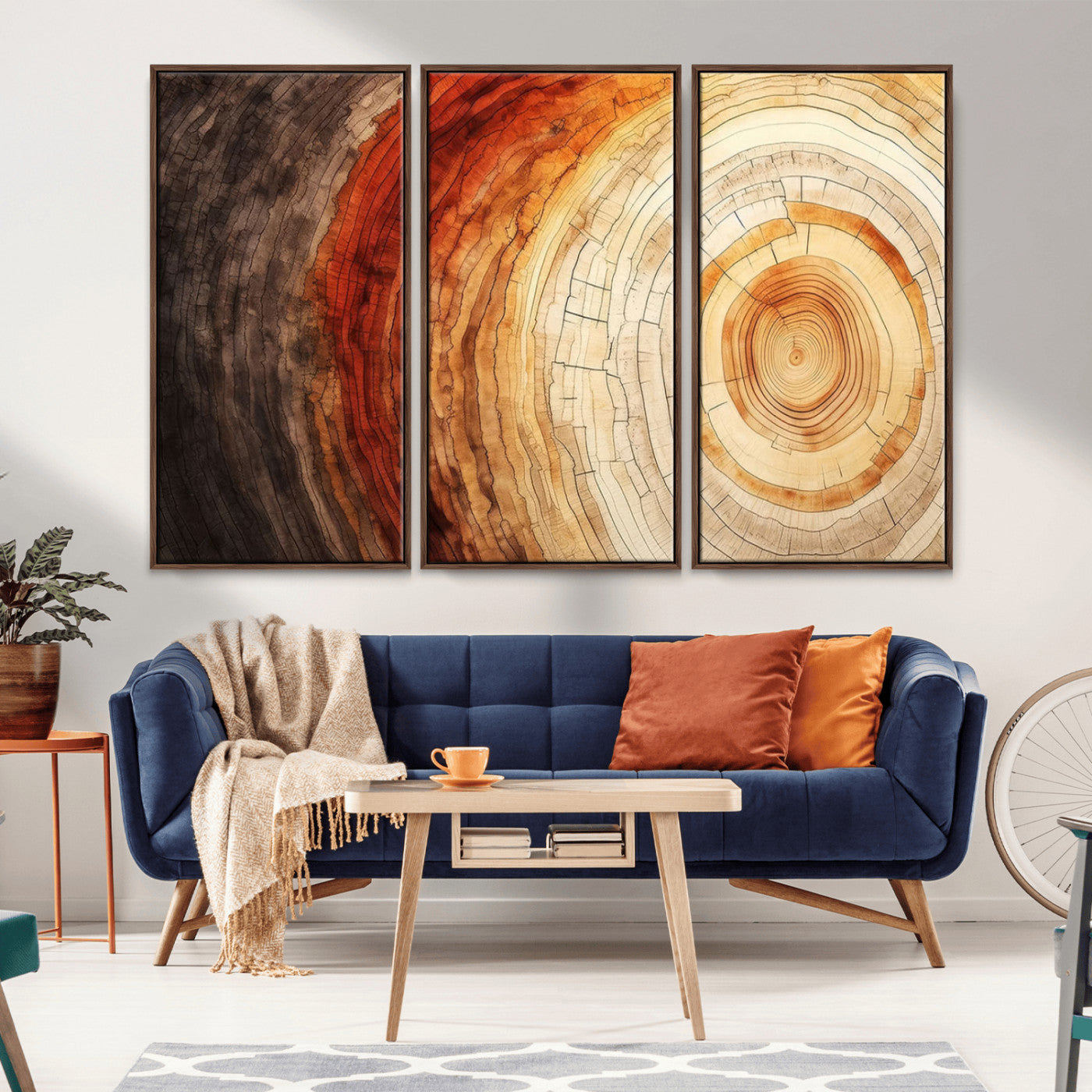 57529-MGV-CV-36X24-Tree Ring Print on Canvas Wall Art, Tree Stump Print, Wood Wall Art Living Room, Abstract Natural