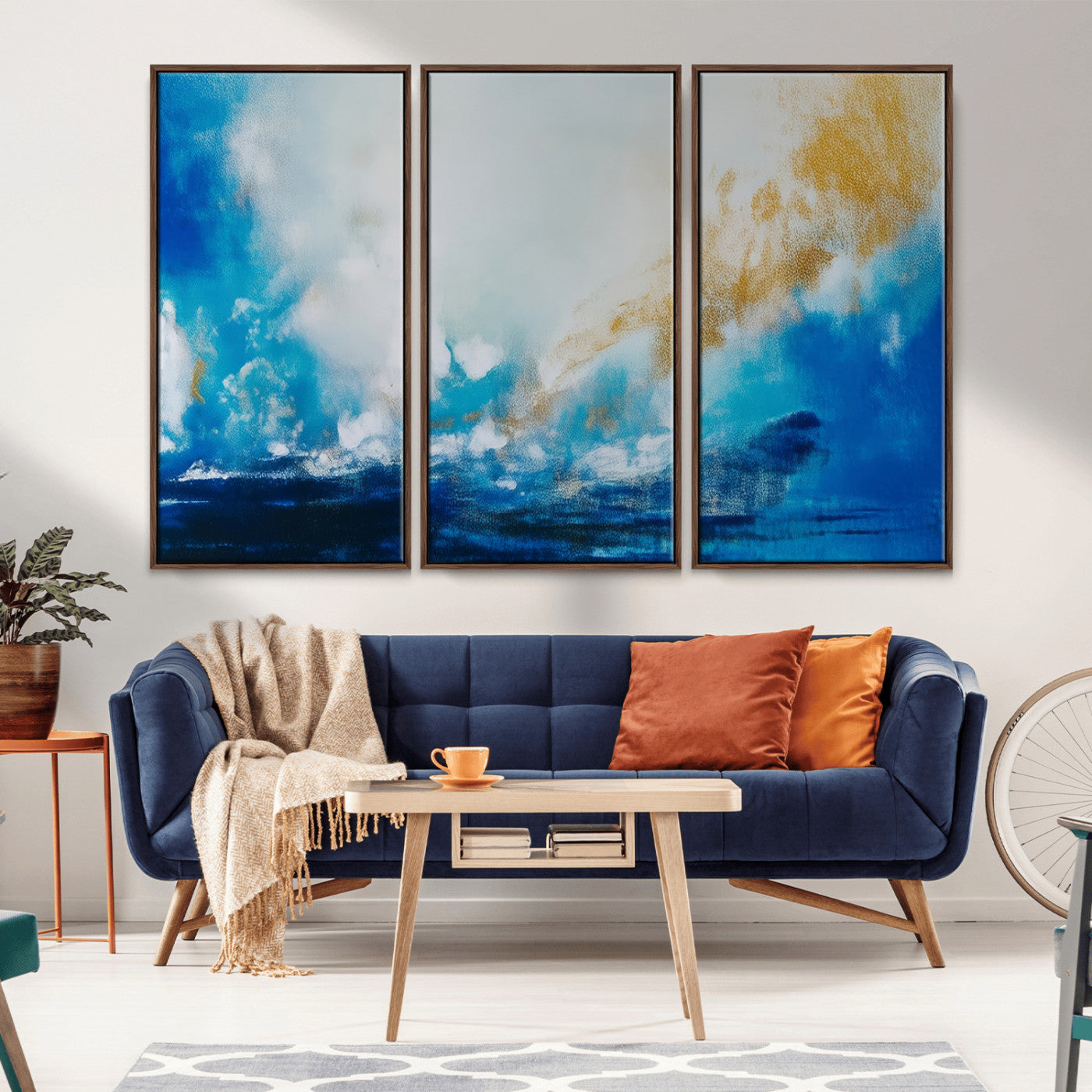 84745-MGV-CV-36X24-Blue Abstract Print - Dynamic Ocean-Inspired Canvas Wall Art