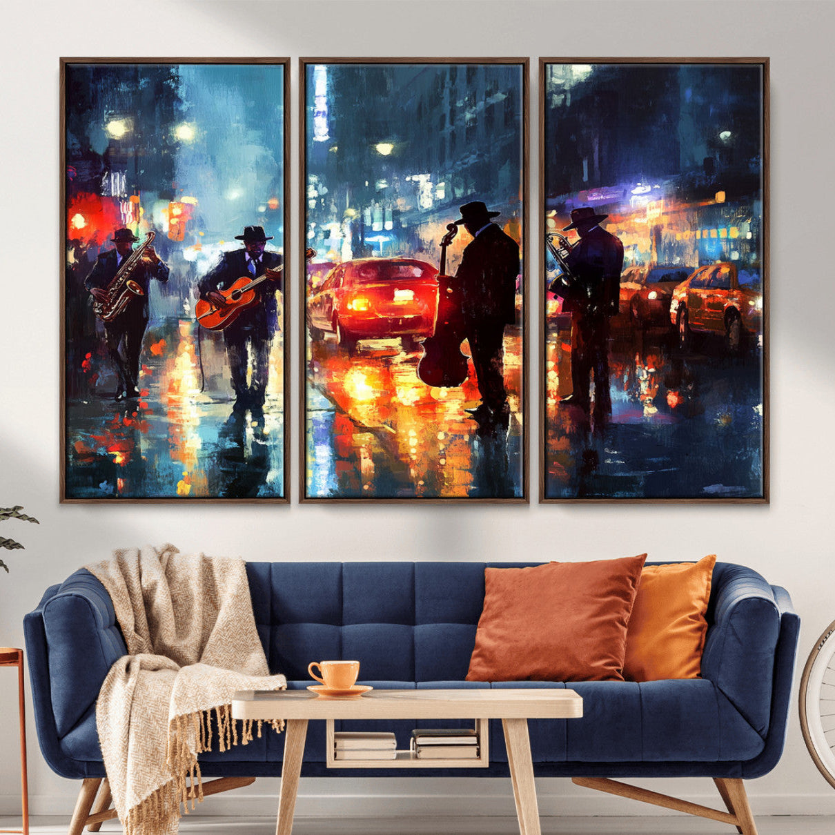 94605-MGV-CV-36X24-African American Jazz Canvas - Abstract Music Wall Art Print - Abstract Jazz Wall Art Framed Prints