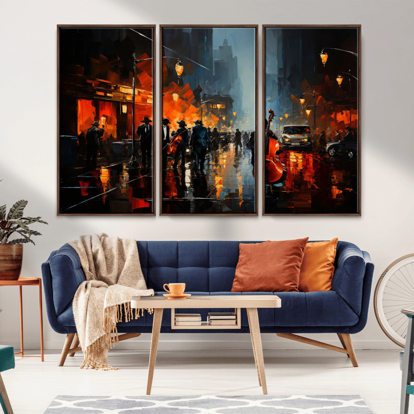 -Winston Porter Jazz Wall Art - African American Music Canvas - Abstract Colorful Music Art - Framed