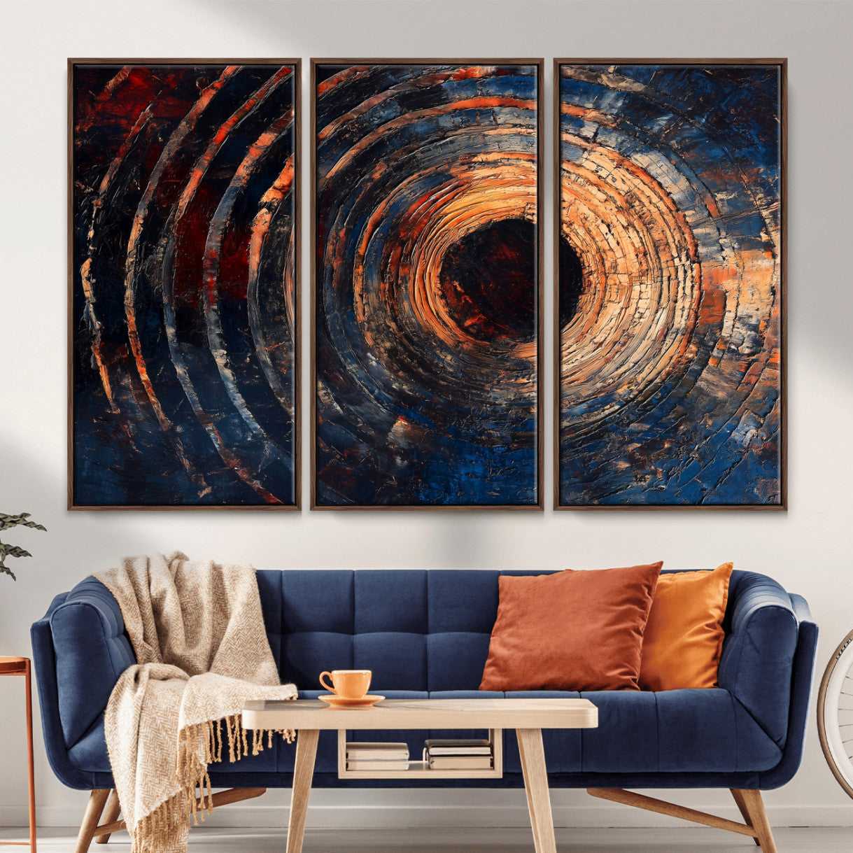 10017879-MGV-CV-36X24-Wood Tree Ring Wall Art Canvas Print – Framed Natural Wood Artwork, Rustic Tree Slice Perfect Decor for Home, Office