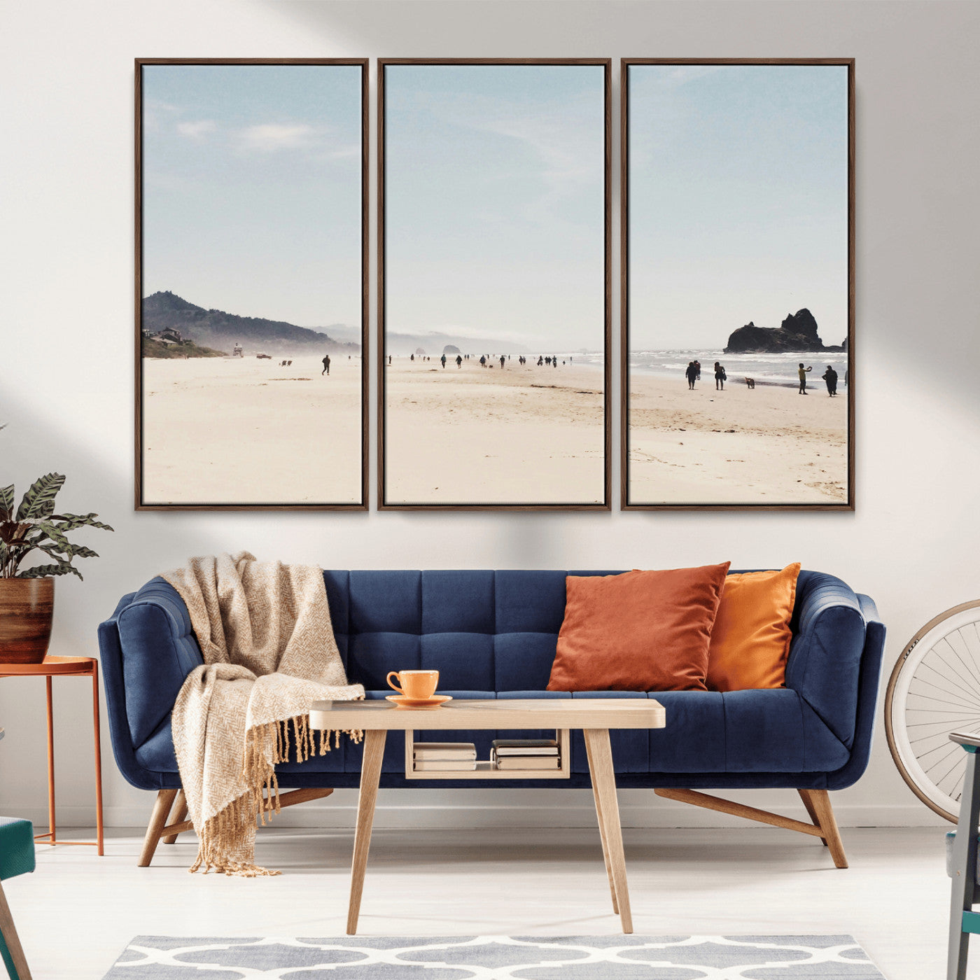 28307820-MGV-CV-36X24-Minimalist Beach Wall Art Canvas Print – Framed Coastal Serenity Soft Sand Nature Scene Artwork for Home Office