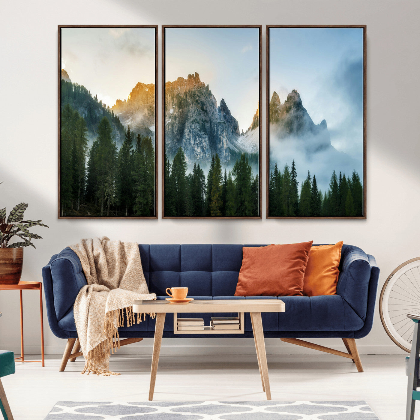 21145440-MGV-CV-36X24-Wilderness Wall Art Canvas Print – Misty Forest Nature Landscape Photography Rustic Scenic Artwork for Home, Office