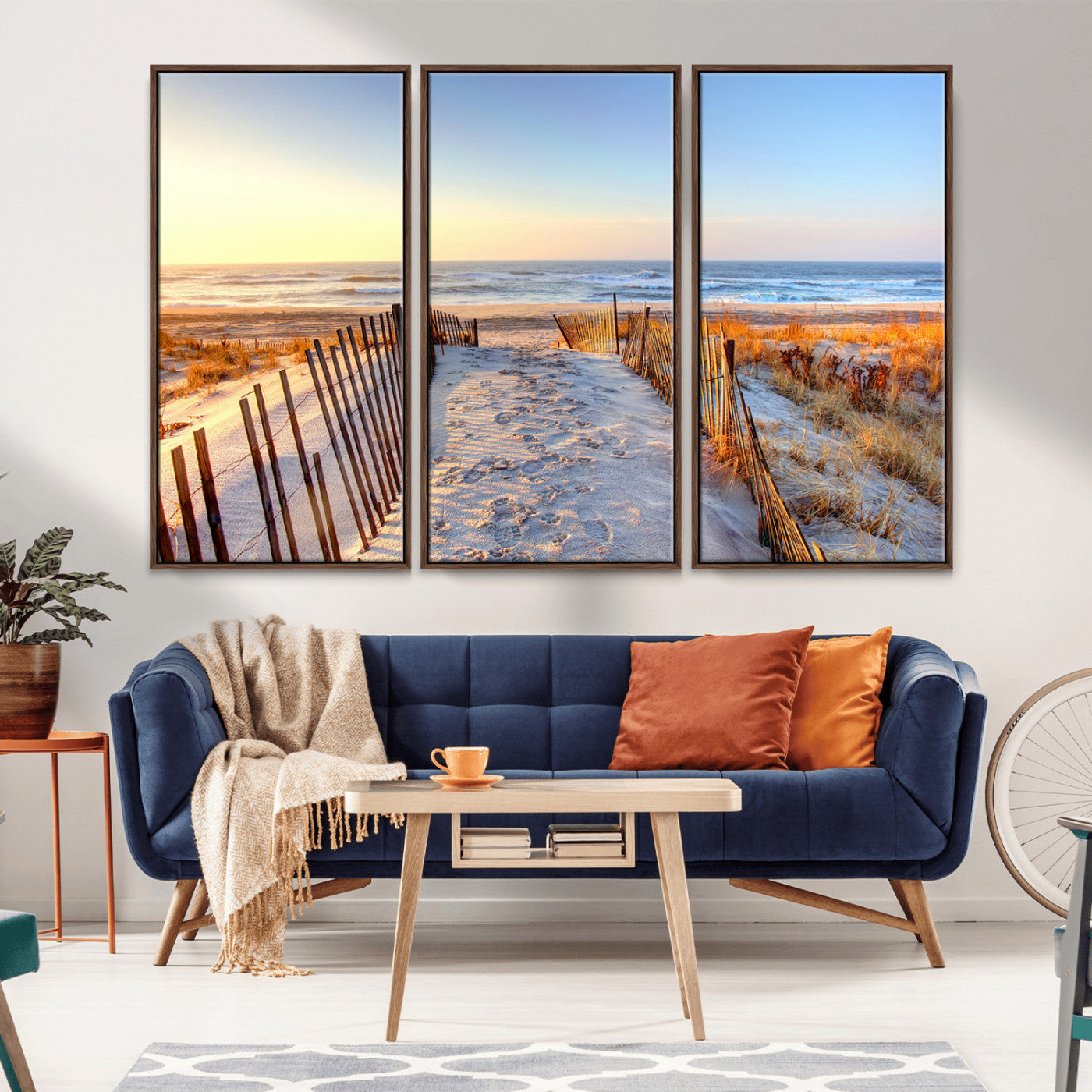 73351887-MGV-CV-36X24-Ocean Sunset Wall Art Canvas Print – Nautical Beach Photography Summer Coastal Serenity Artwork for Home, Office