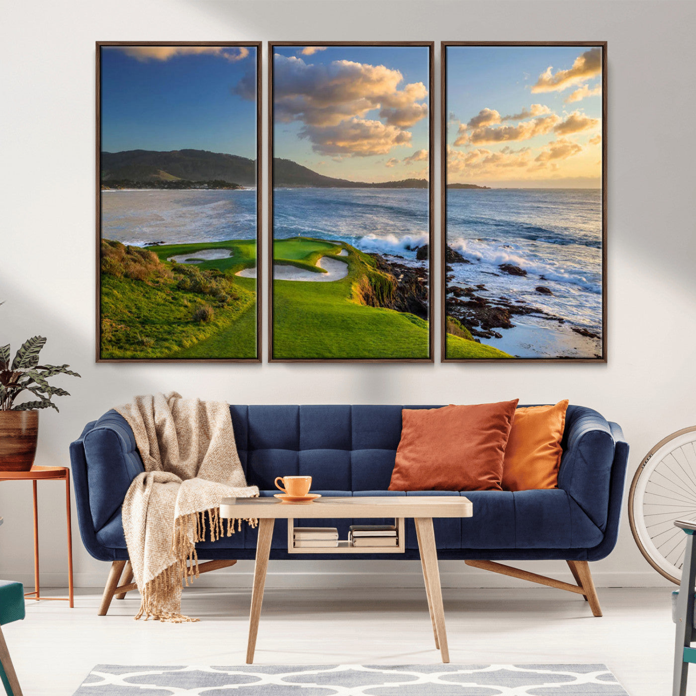 50107048-MGV-CV-36X24-Pebble Beach Golf Links Wall Art Canvas Print – Iconic Coastal Golf Course Artwork for Home, Office, Living Room
