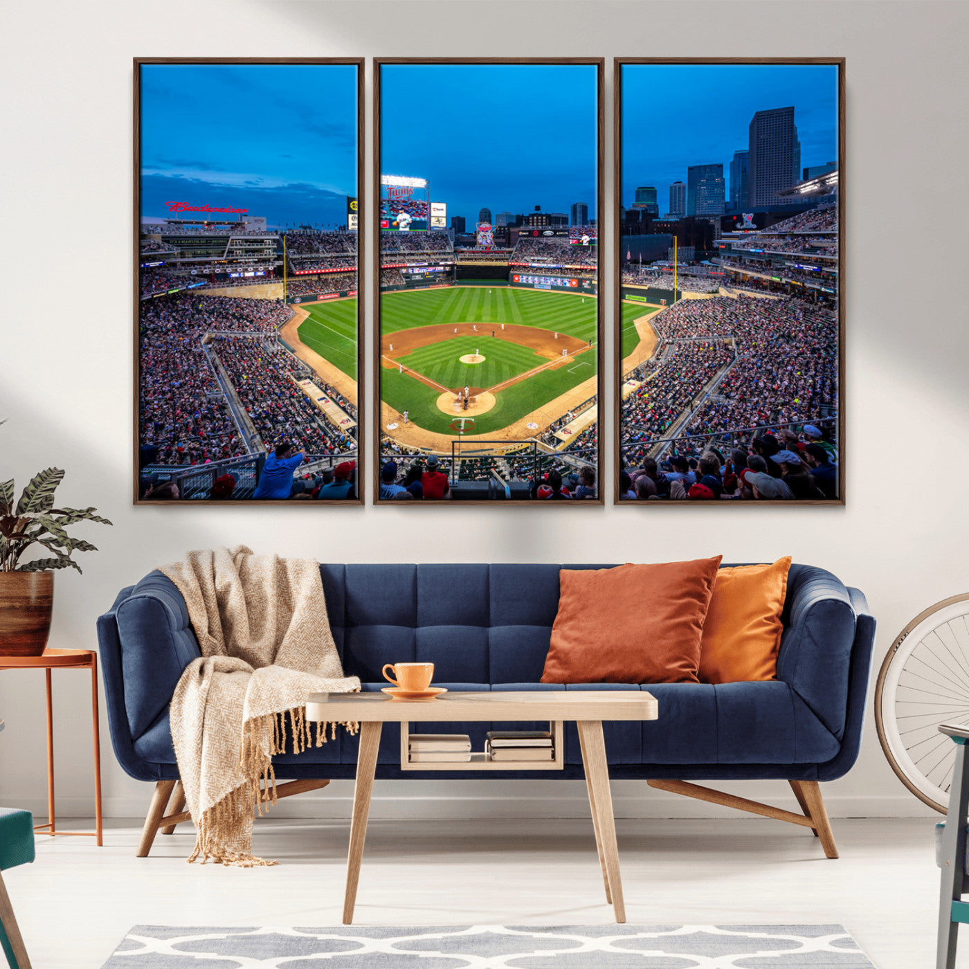 77273035-MGV-CV-36X24-Target Field Stadium Wall Art Canvas Print – Minnesota Twins Baseball Team Iconic Ballpark Scene for home, office