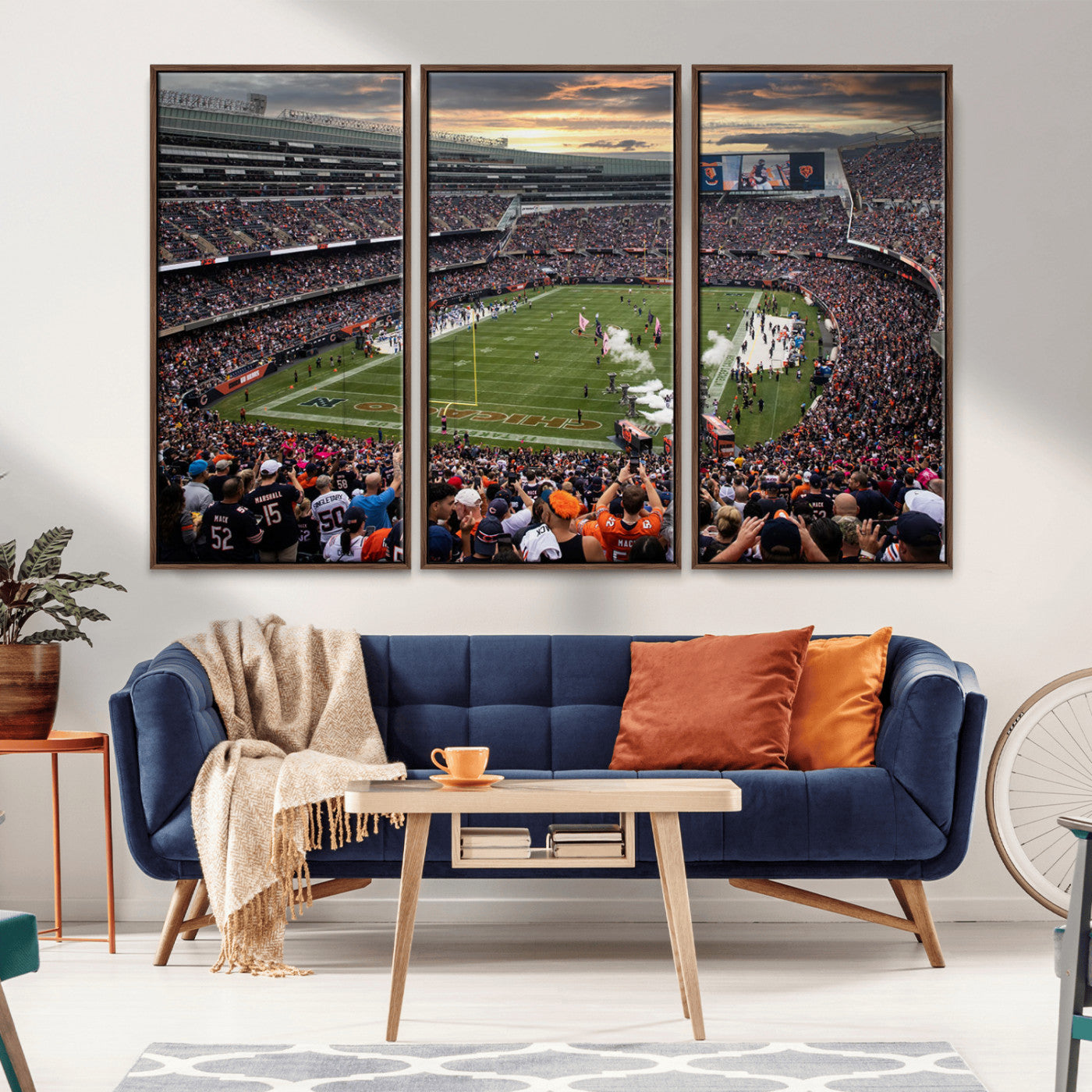 87578930-MGV-CV-36X24-Chicago Bears Soldiers Field Wall Art Canvas Print – Framed Football Stadium Artwork for Home, Office, Living Room