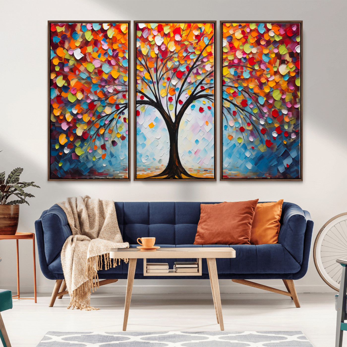 HS2447-MGV-CV-36X24-Vibrant Tree of Life Canvas Wall Art – Colorful Abstract Nature in Modern Decor - Ready to Hang