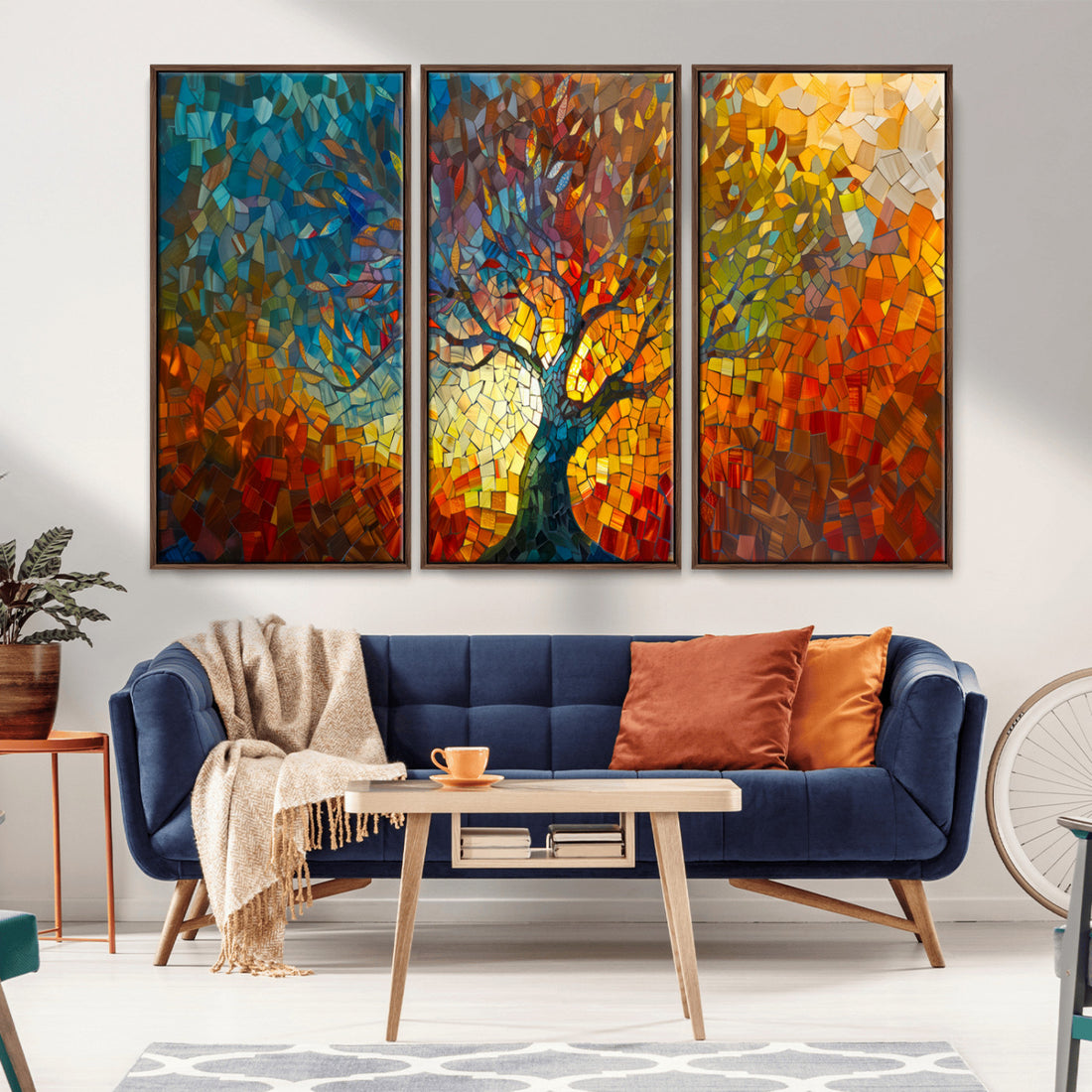 Yggdrasil Tree of Life Mosaic Stained Glass Wall Art, Tree of Life Mosaic Canvas Print