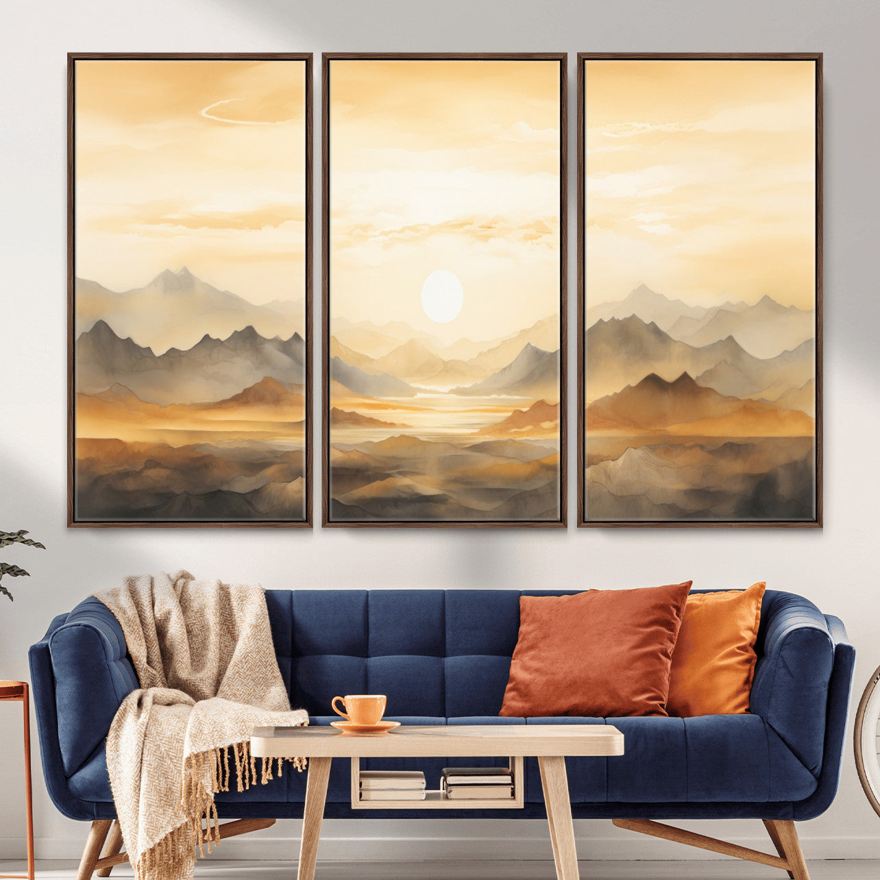 Nihat1-29-MGV-CV-36X24-Sepia Color Abstract Mountain Wall Art Canvas Print