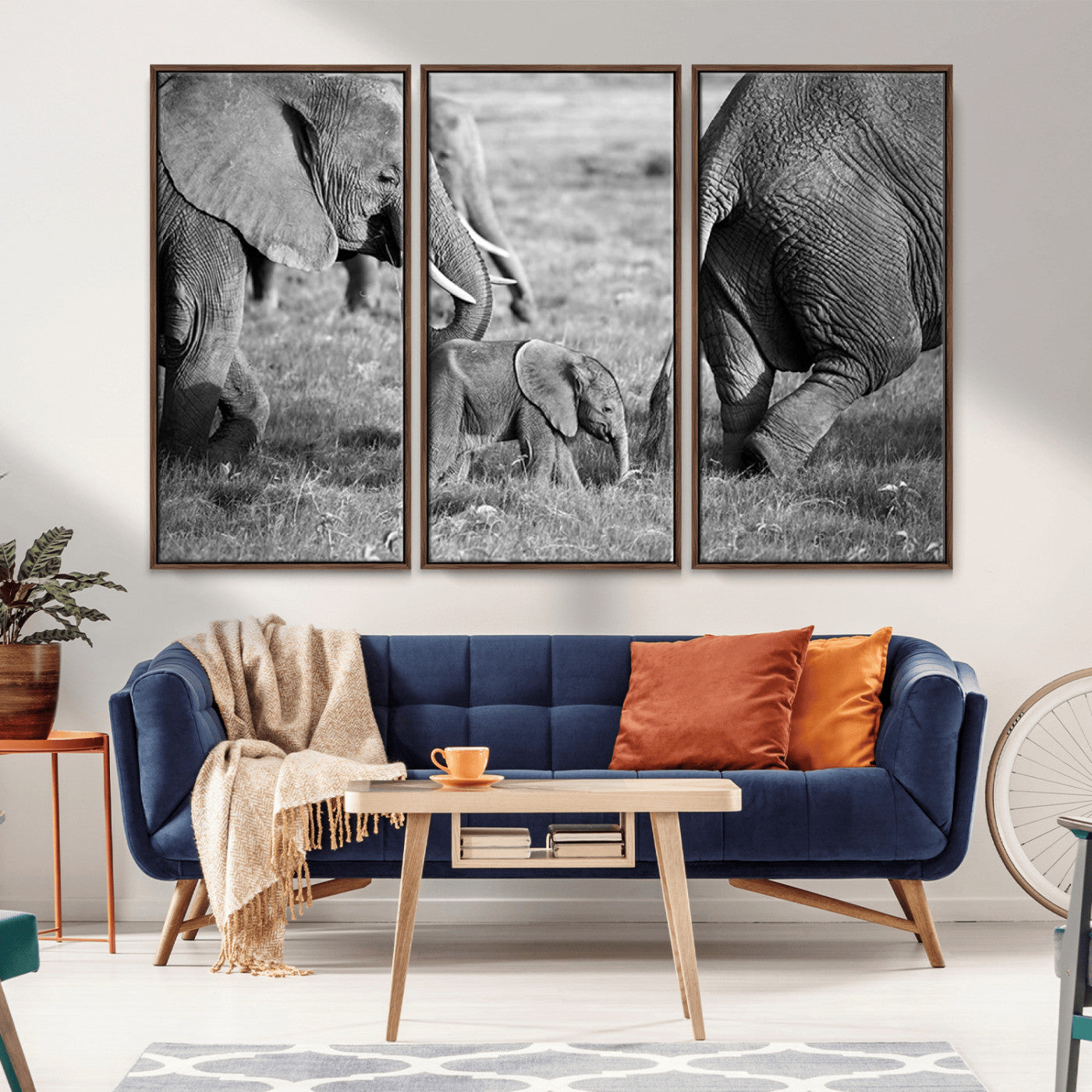 -Wild Elephant Wall Art Canvas Print