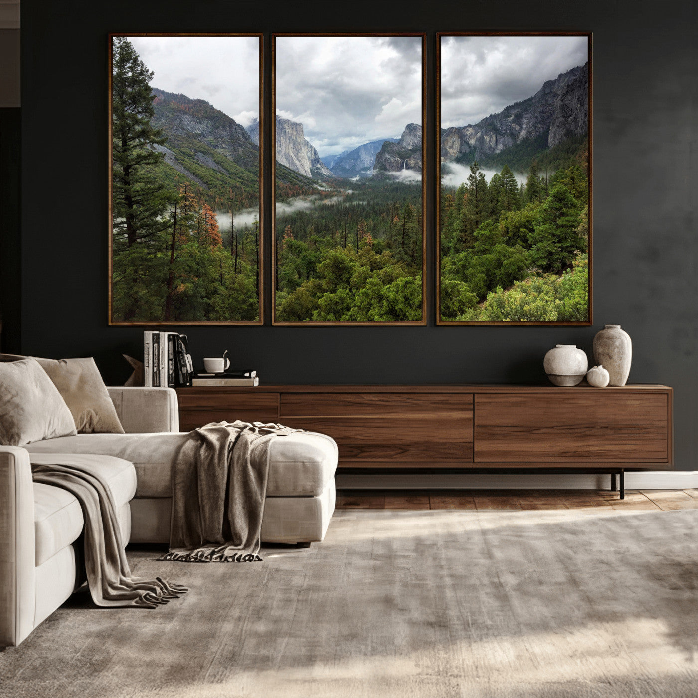 46168759-MGV-CV-36X24 - Yosemite Valley Wall Art Canvas Print, El Capitan Mountain Landscape Nature Wall Decor