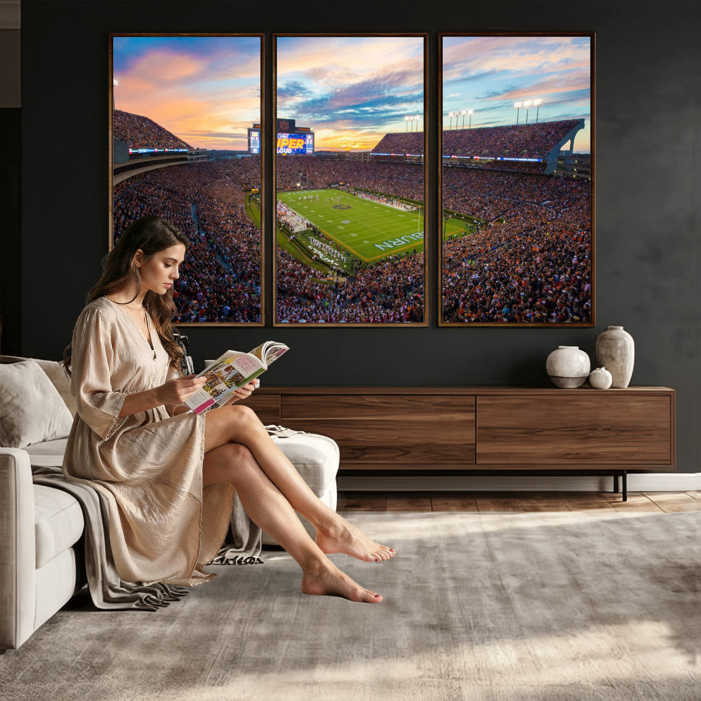 75203764-MGV-CV-36X24 - Jordan-Hare Stadium Auburn Tigers Football Stadium Canvas Wall Art