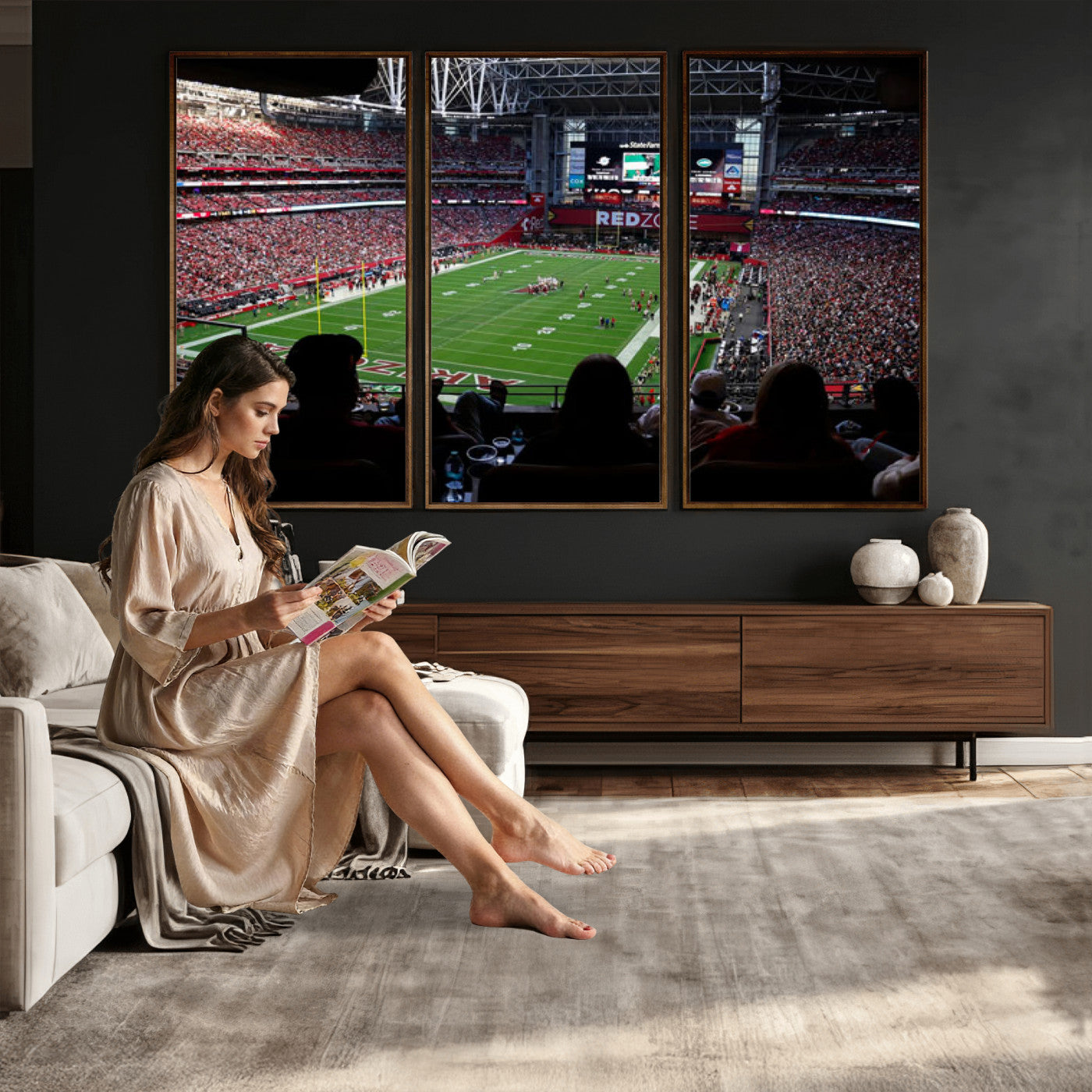 84196298-MGV-CV-36X24 - State Farm Stadium Canvas Wall Art, Arizona Cardinals Football Stadium Print, Glendale NFL Arena Photography Artwork
