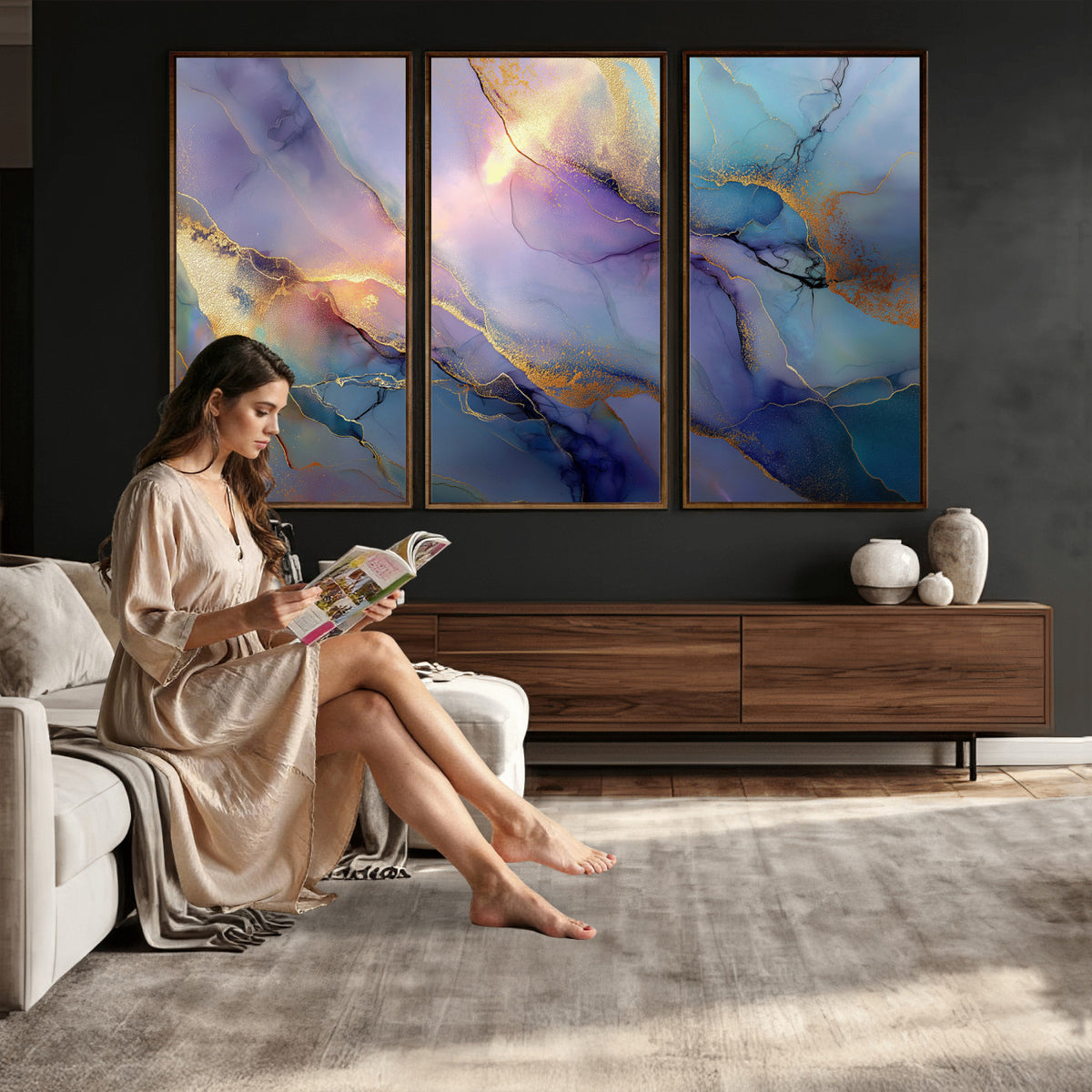 50939878-MGV-CV-36X24 - Colorful Abstract Canvas Wall Art Print, Vibrant Popup Color Art Print