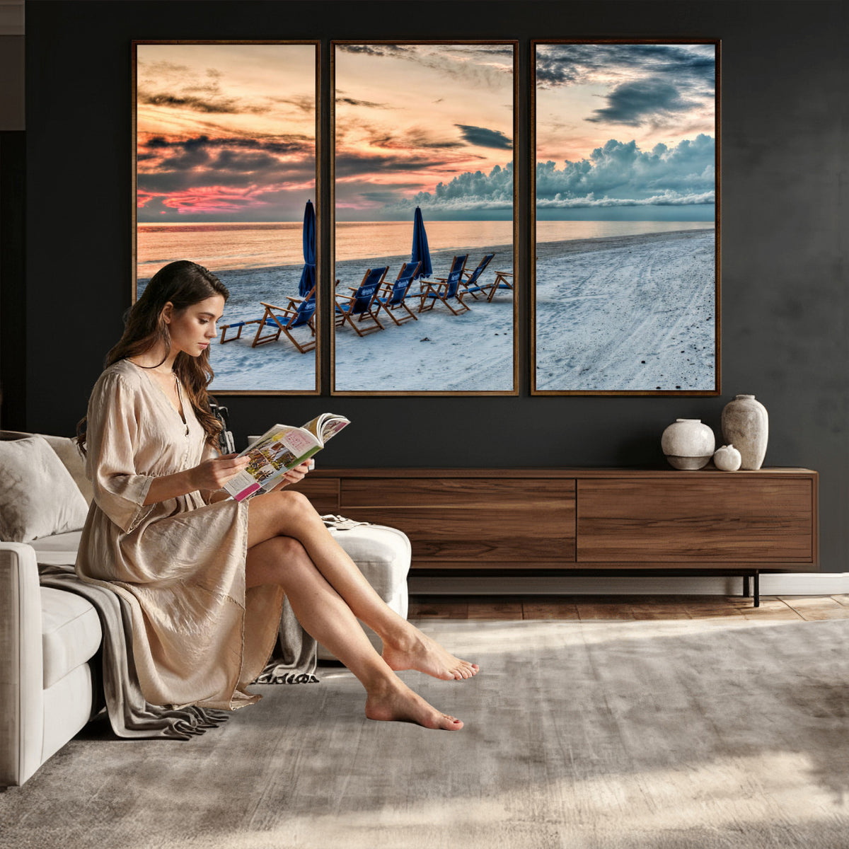 17237006-MGV-CV-36X24 - Serene Gulf Solitude Wall Art Canvas Print
