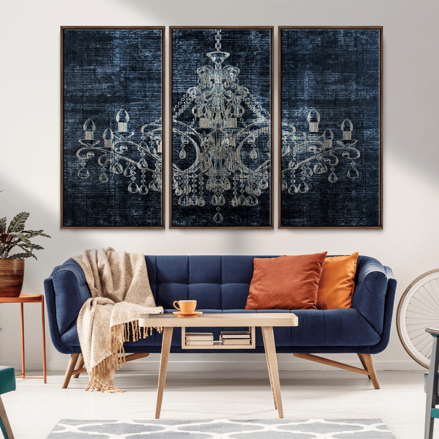 -Dark Chandelier Wall Art Canvas Print