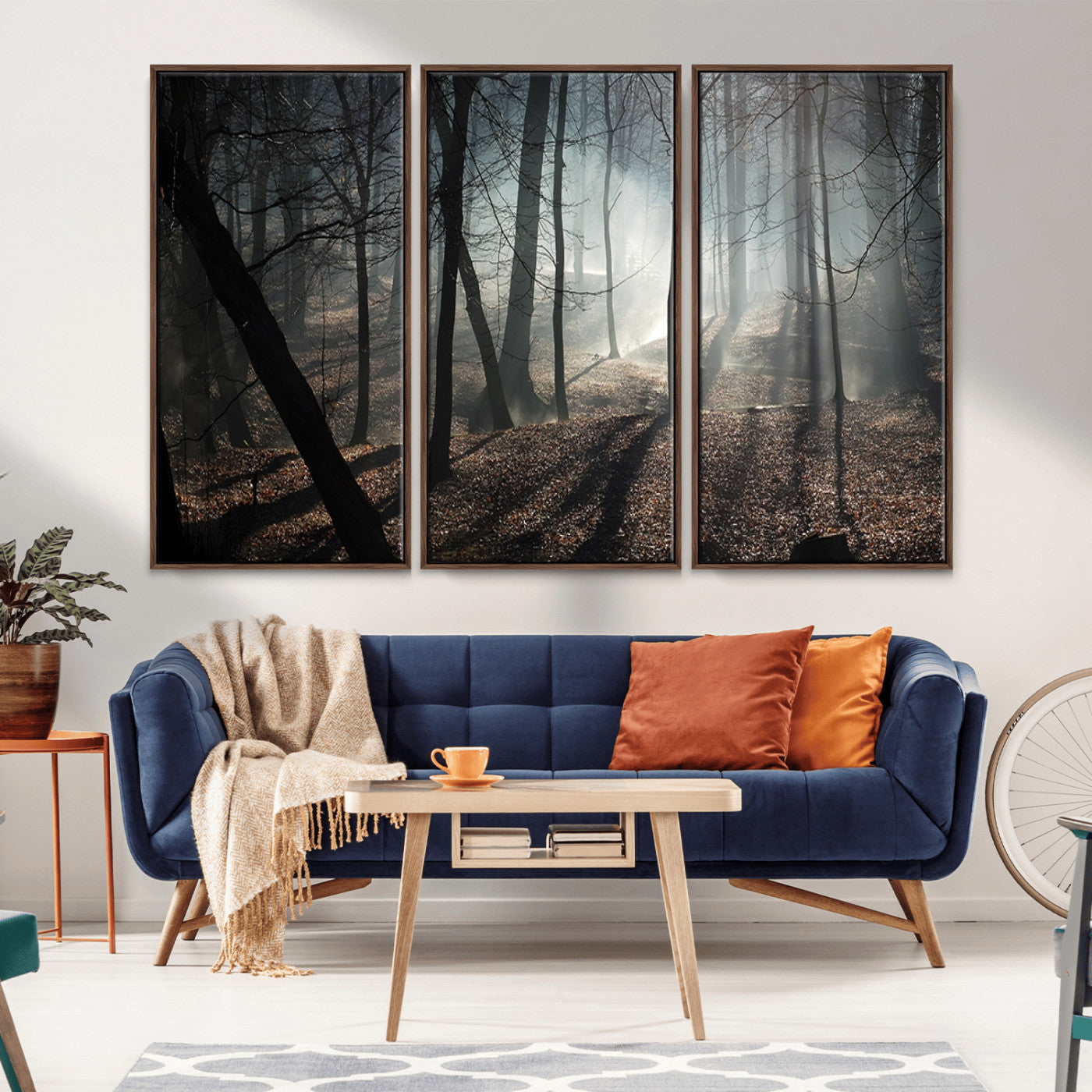 -Dark Family and Tree Wall Art Canvas Print