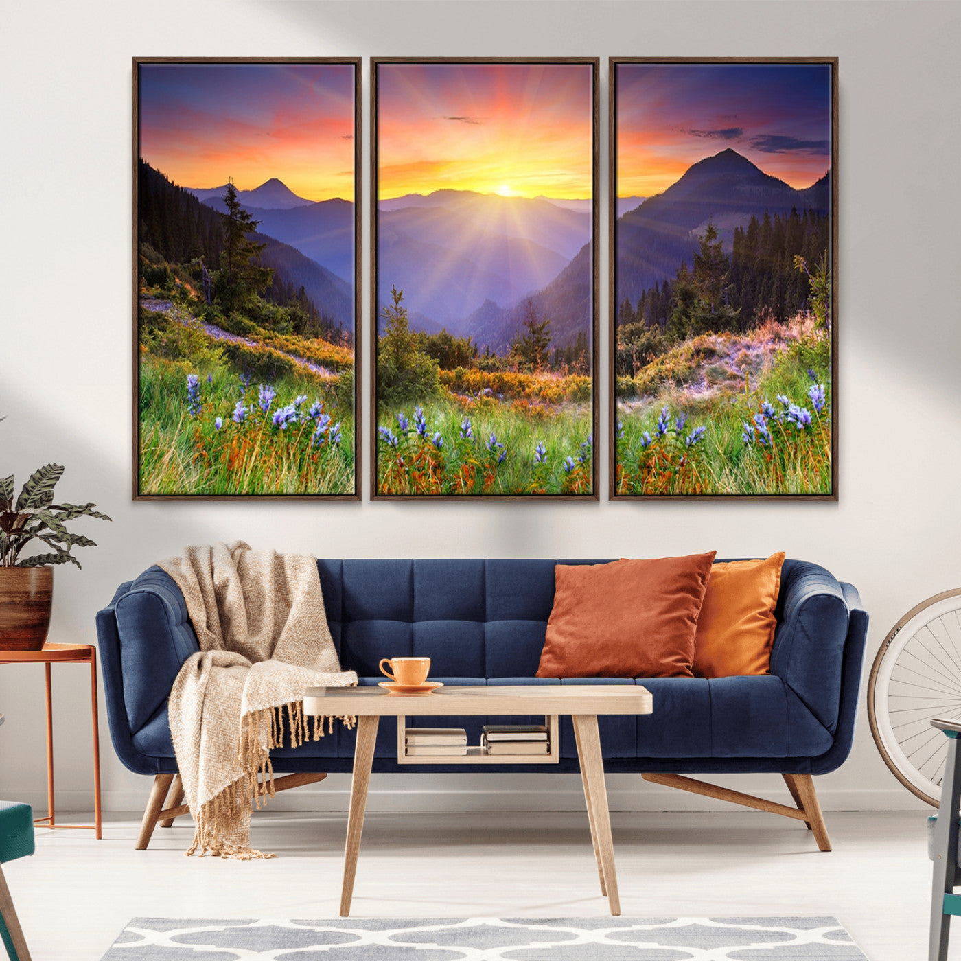 -Mountain and Spring Wall Art Canvas Print