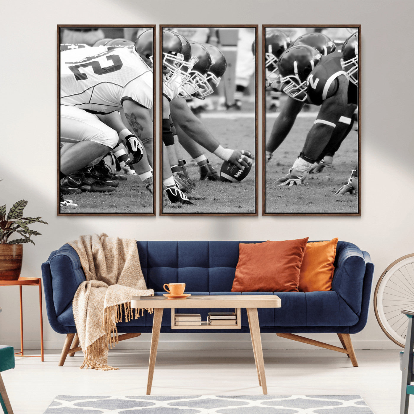 -American Football Player Wall Art Canvas Print