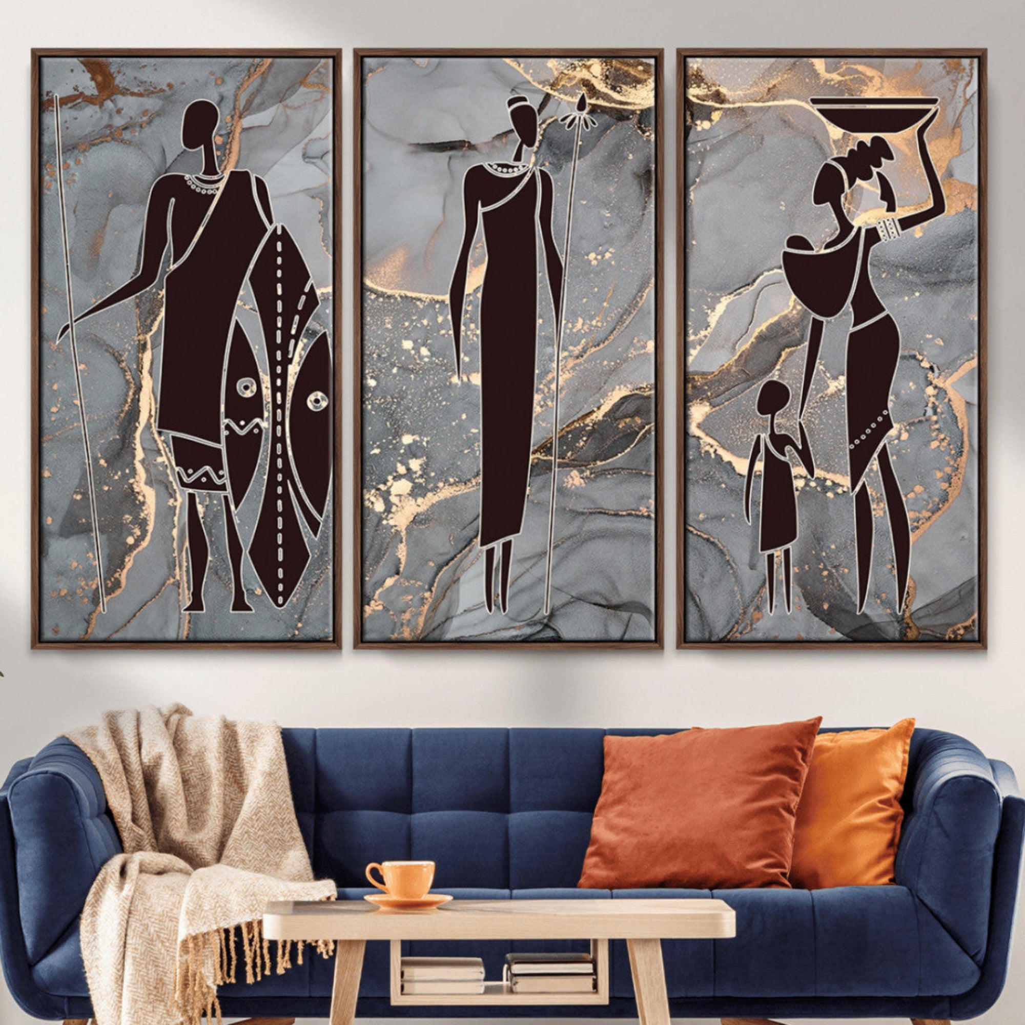 81756-MGV-CV-36X24-African American Wall Art – Elegant African Women Canvas Print, Modern Ethnic Painting for Living Room or Office Decor