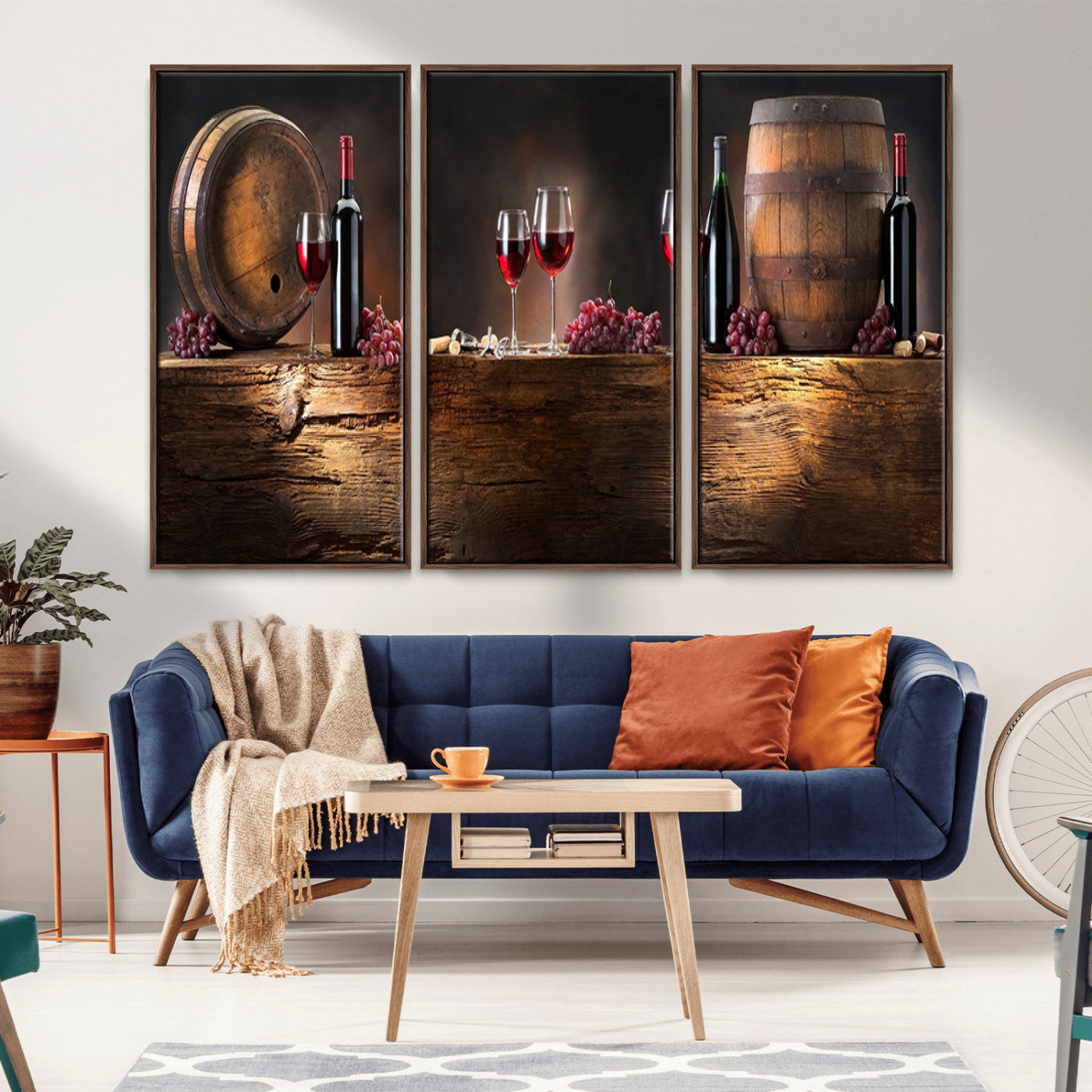 -Wine and Barrels Wall Art Canvas Print